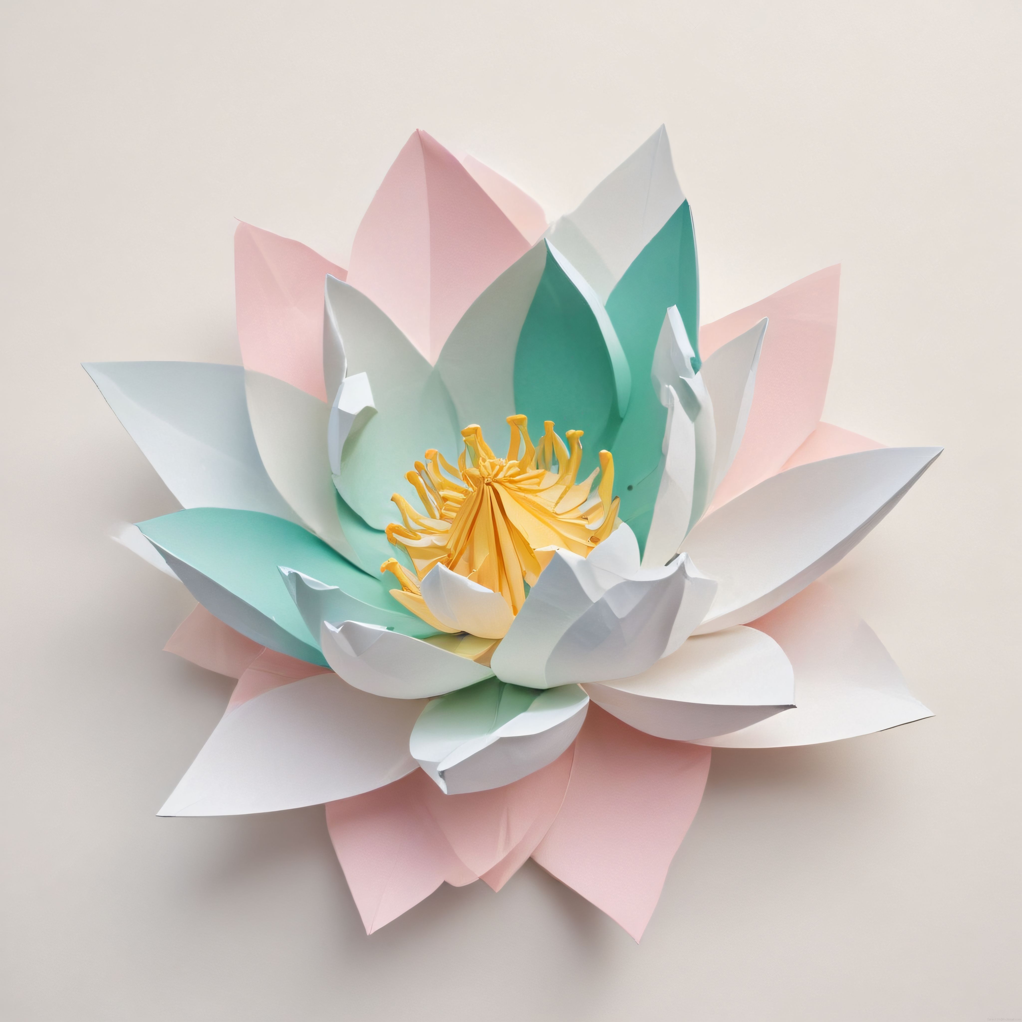 Kağıt Sanatıyla Yaratılan Pastel Renklerdeki Lotus Çiçeği Dekorasyonu