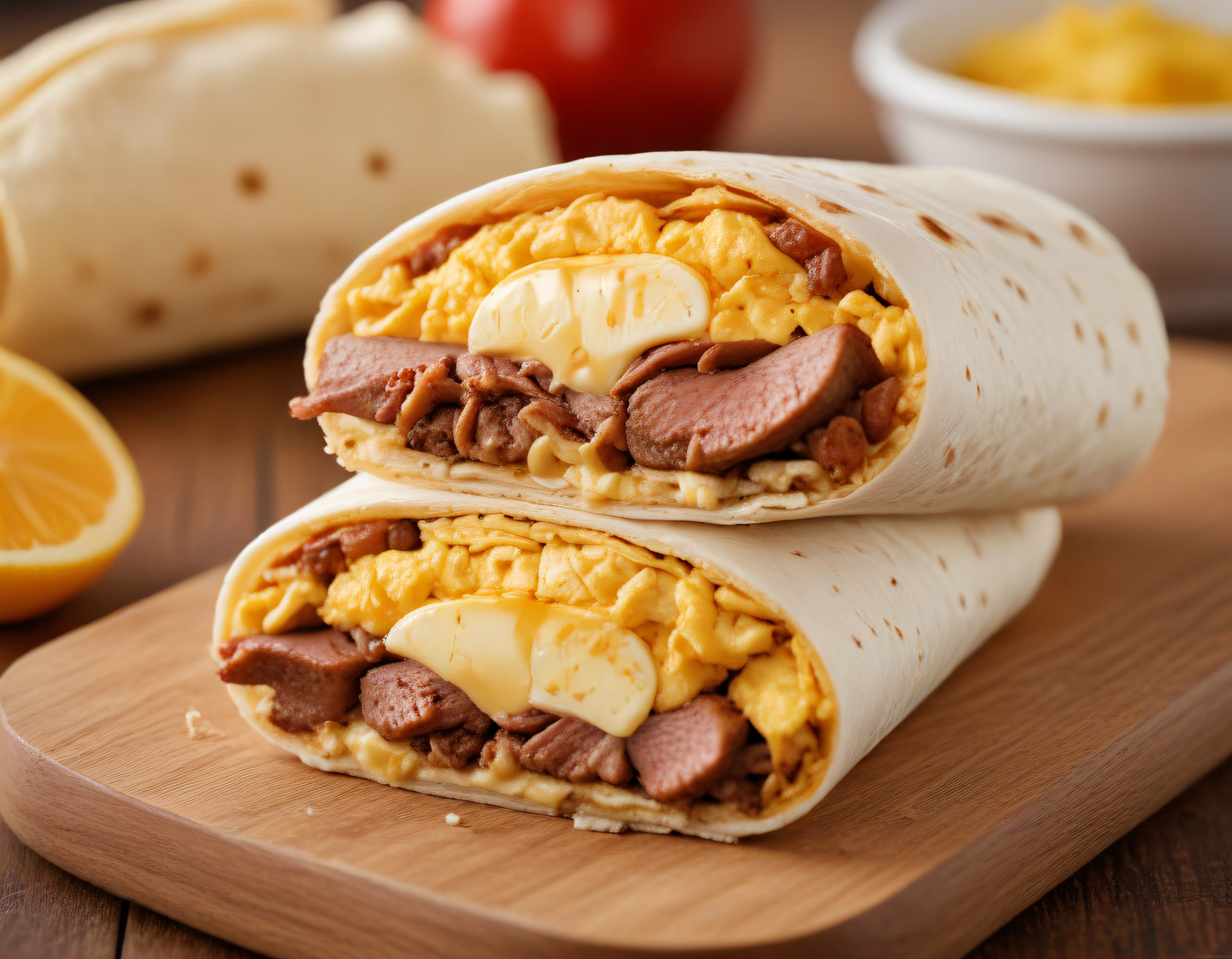 Kahvaltı Burritosu: Yumurta, Sucuk ve Peynir Dolgulu Lezzetli Bir Tarif