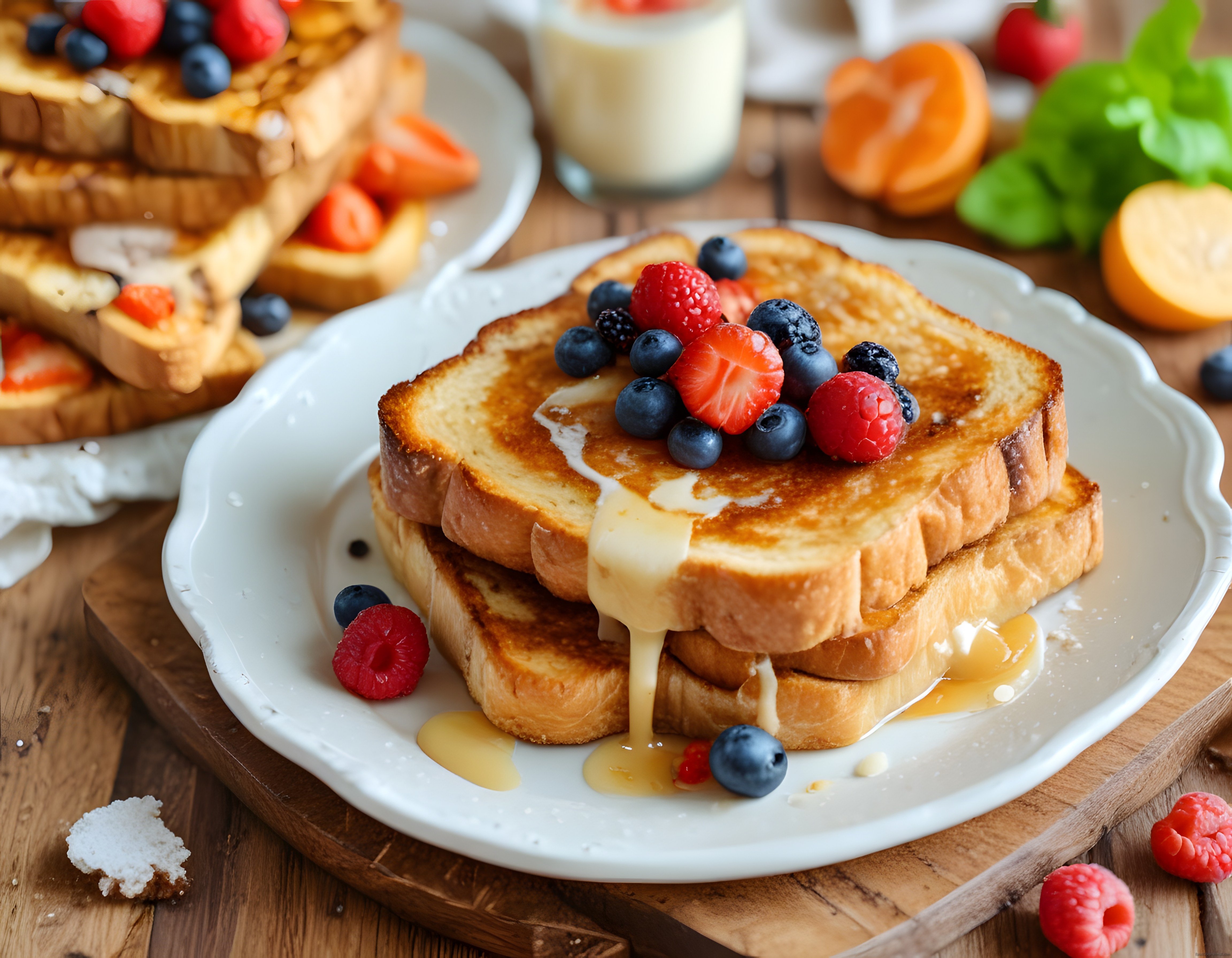 Kahvaltı Sofraları İçin Ballı ve Taze Meyveli French Toast Tarifi
