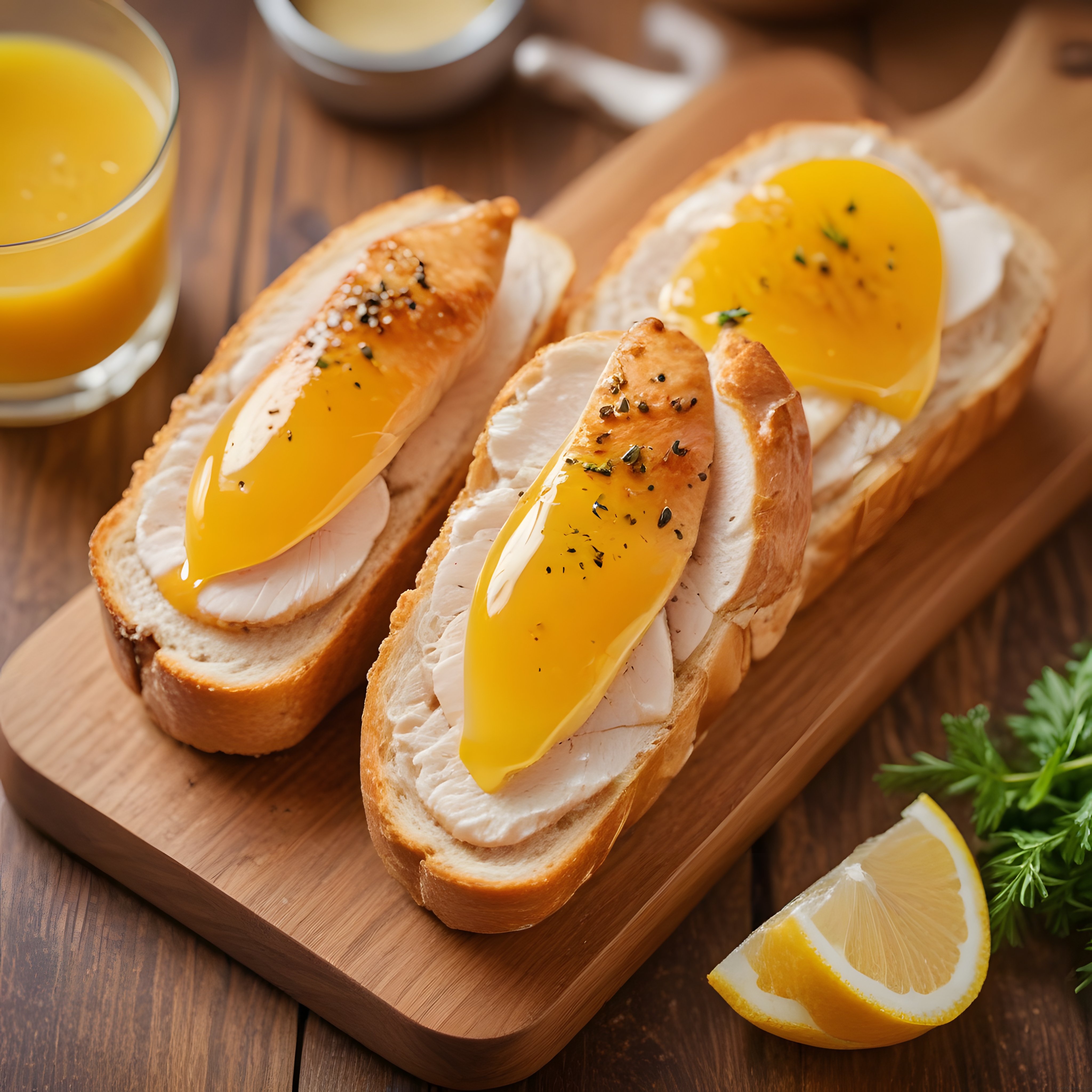 Kahvaltı Sofraları İçin Tavuklu ve Ballı Hardal Soslu Ekmek Üstü Lezzet
