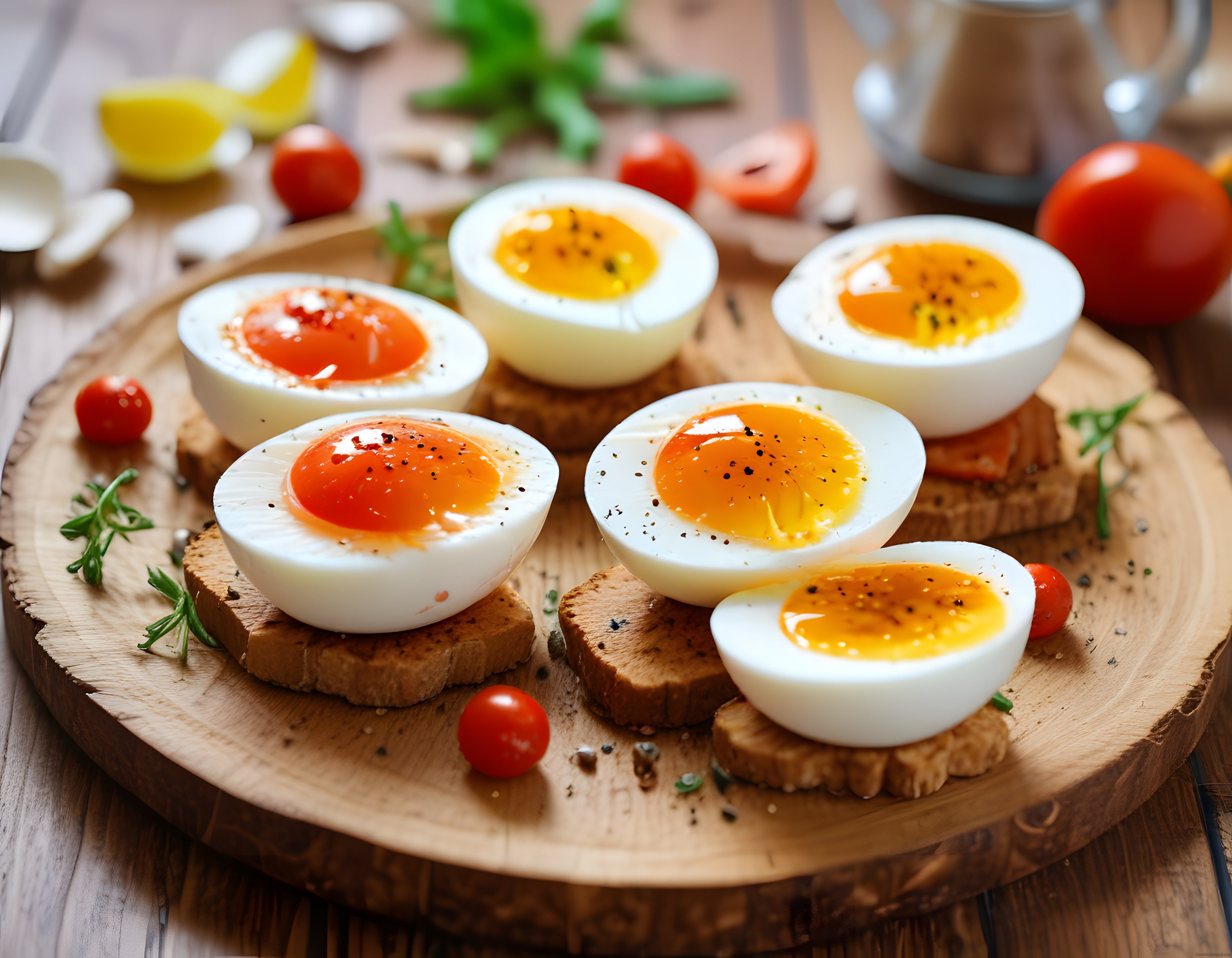 Kahvaltı Sofraları İçin Yumuşak İçli Haşlanmış Yumurta Sunumu Kahvaltı Sofraları İçin Yumuşak İçli Haşlanmış Yumurta Sunumu