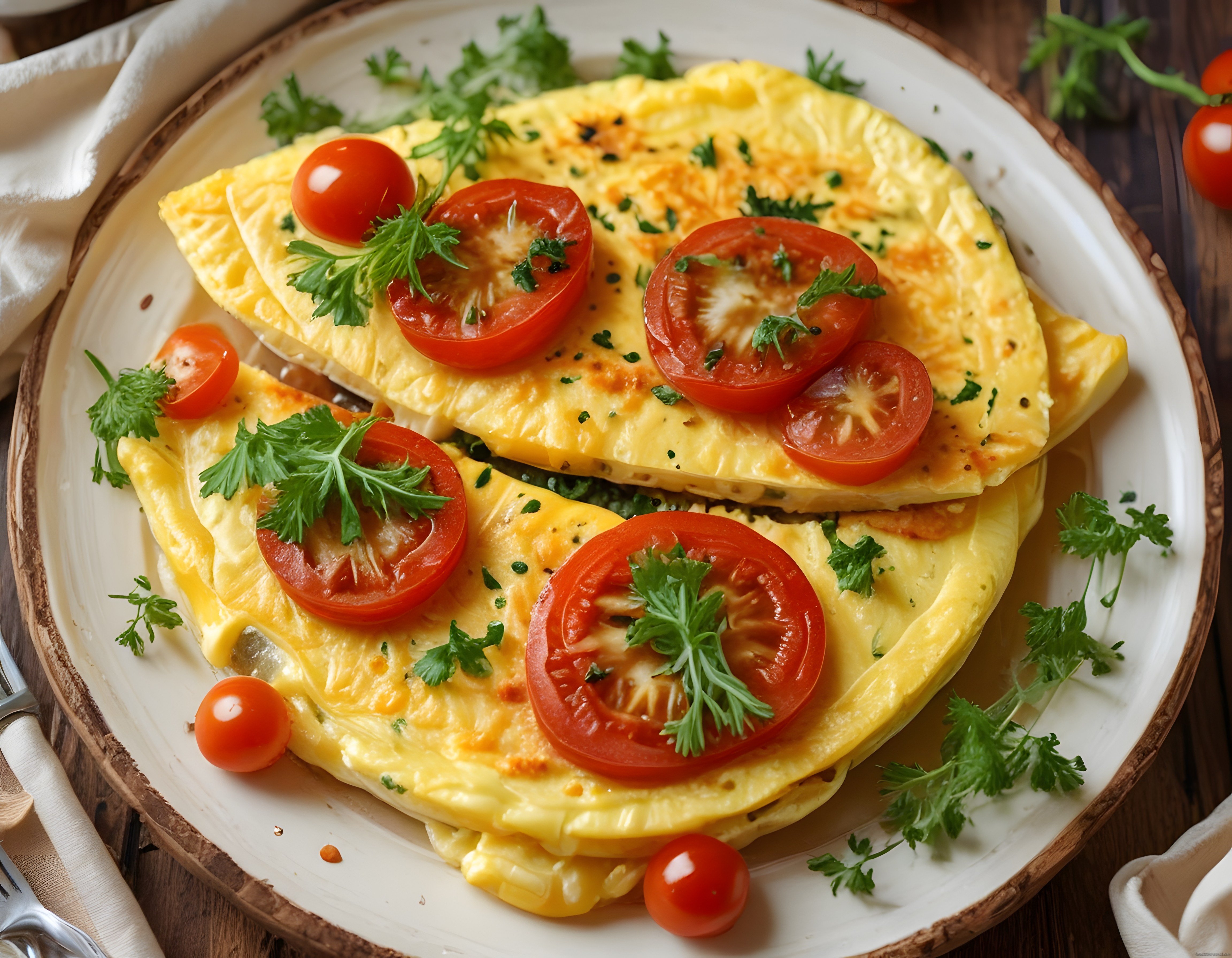 Kahvaltı Sofralarına Yakışan Domatesli Maydanozlu Omlet Tarifi