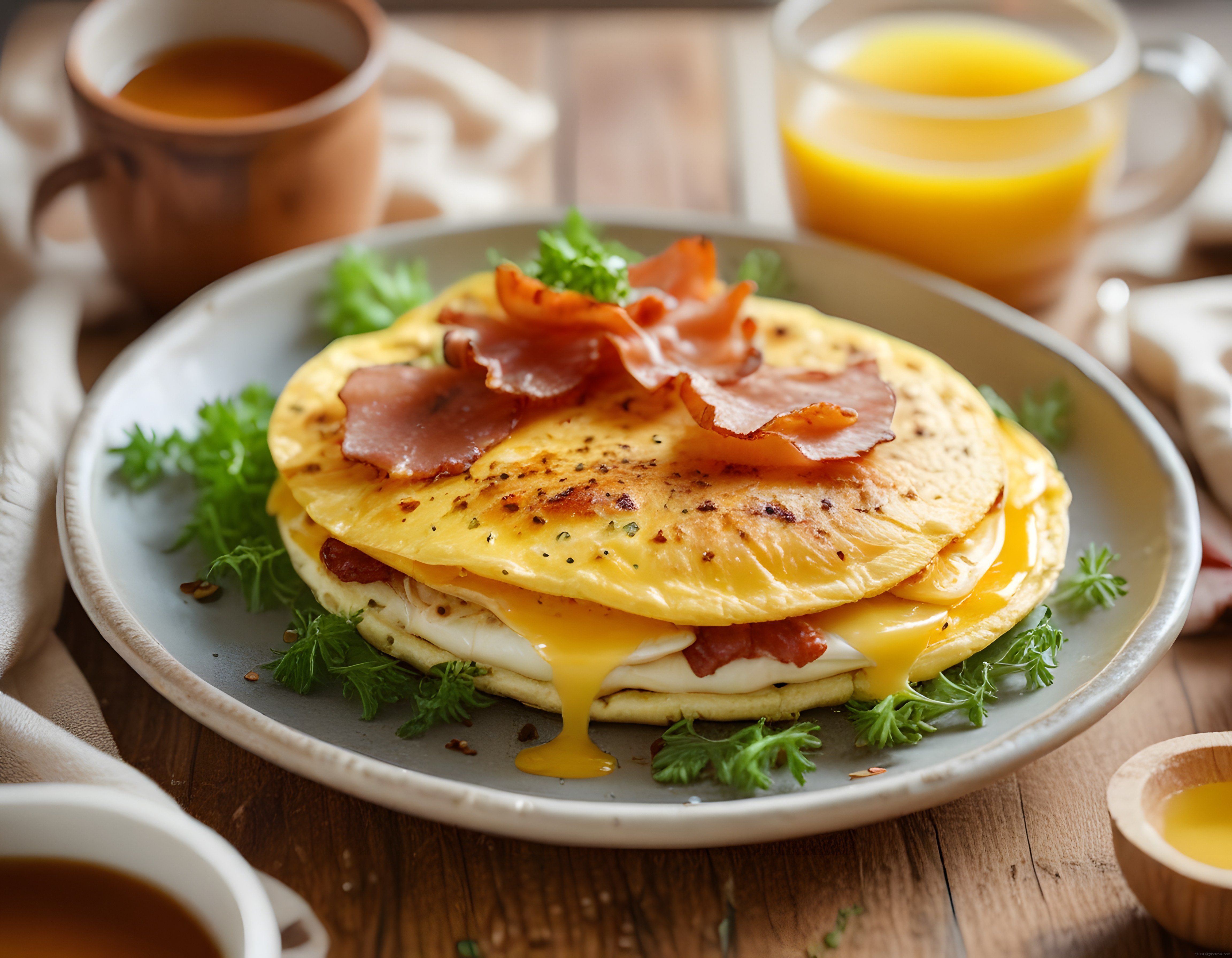 Kahvaltı Sofralarınıza Şıklık Katacak Pastırmalı Omlet ve Taze Portakal Suyu