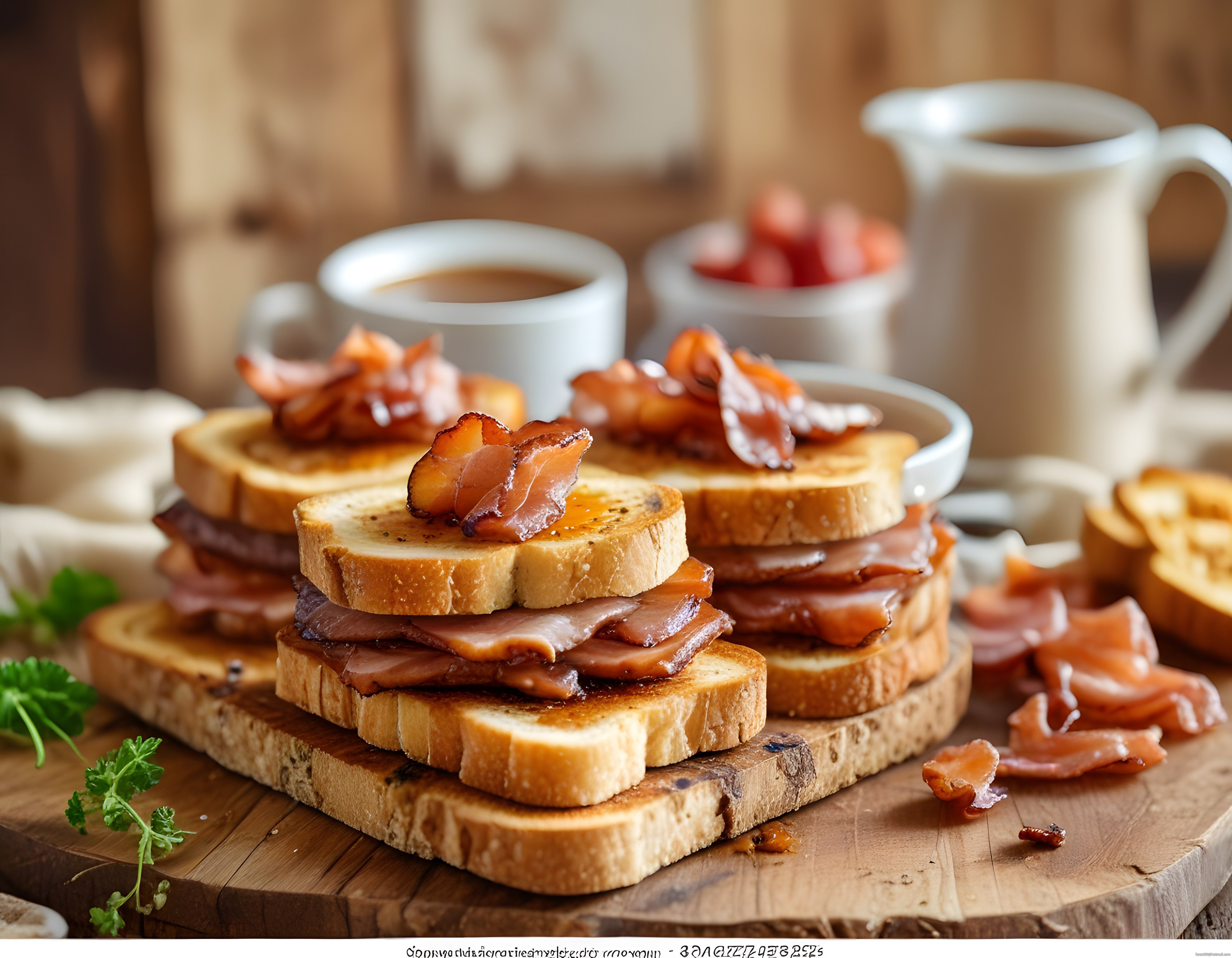 Kahvaltı Sofrası: Ballı Pastırmalı Çıtır Tost ve Sıcak Kahve Eşliği