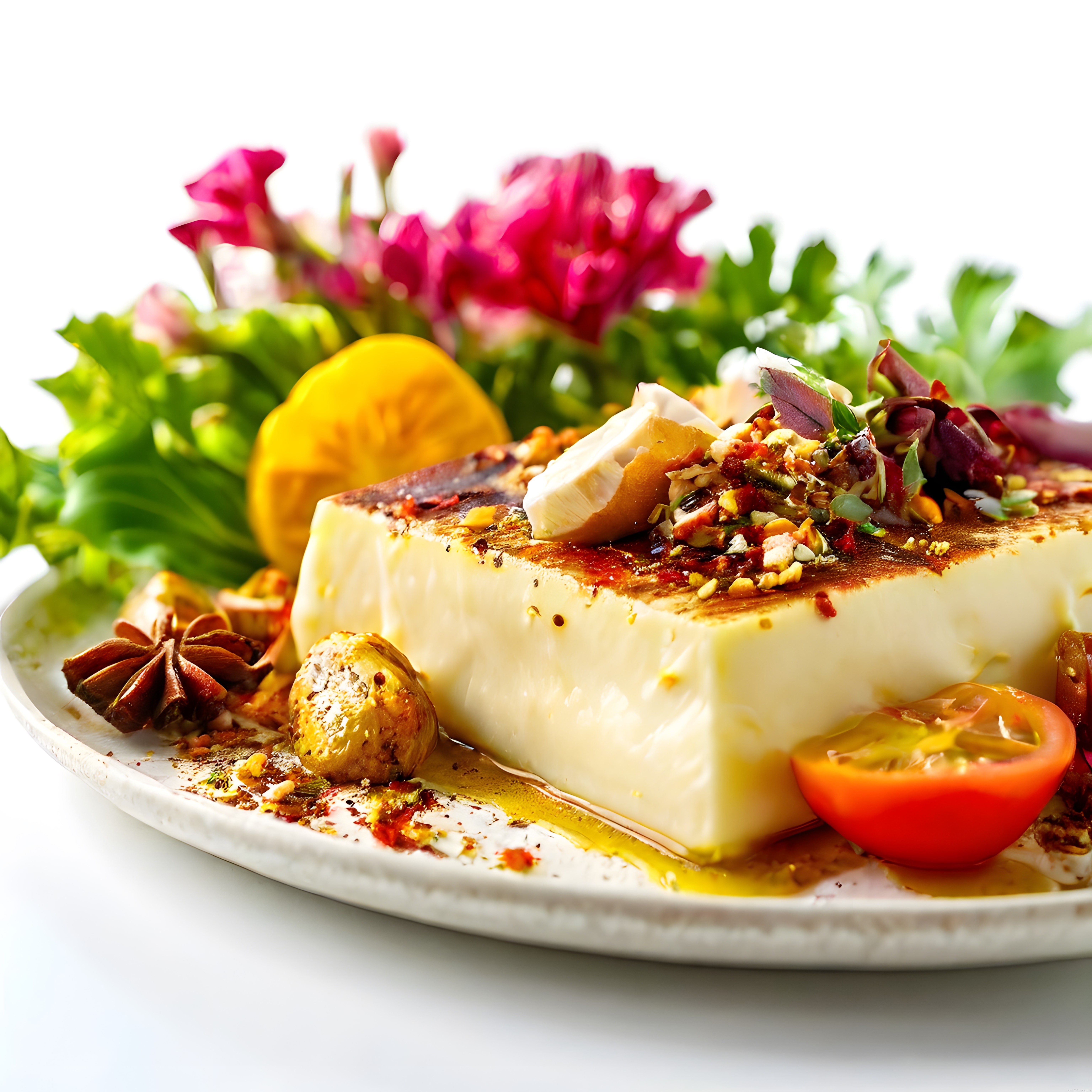 Kahvaltı Sofrasına Özel Zeytinyağlı Peynir ve Taze Yeşillik Tabağı