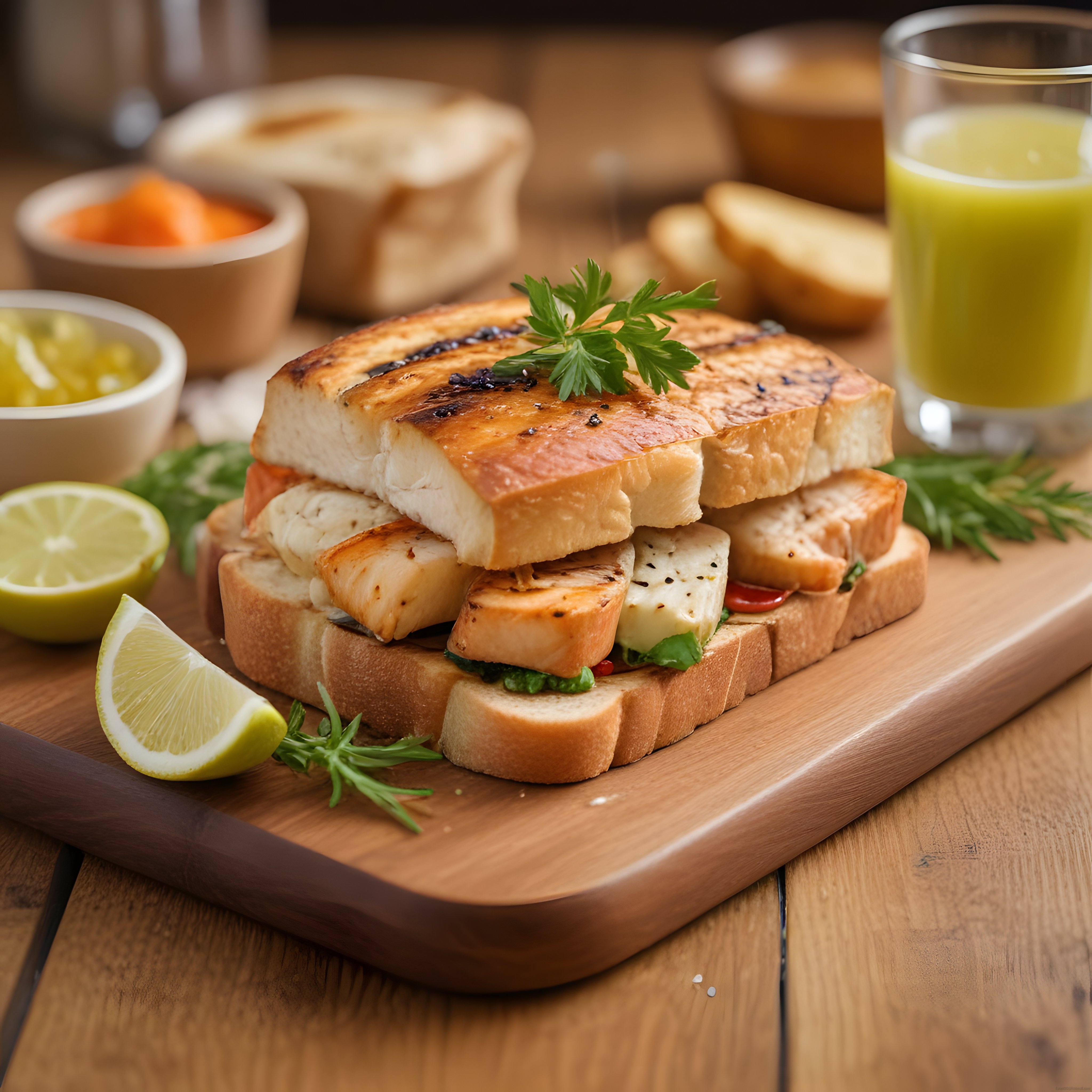 Kahvaltı Sofrasında Izgara Peynirli Tost ve Taze Sıkma Portakal Suyu