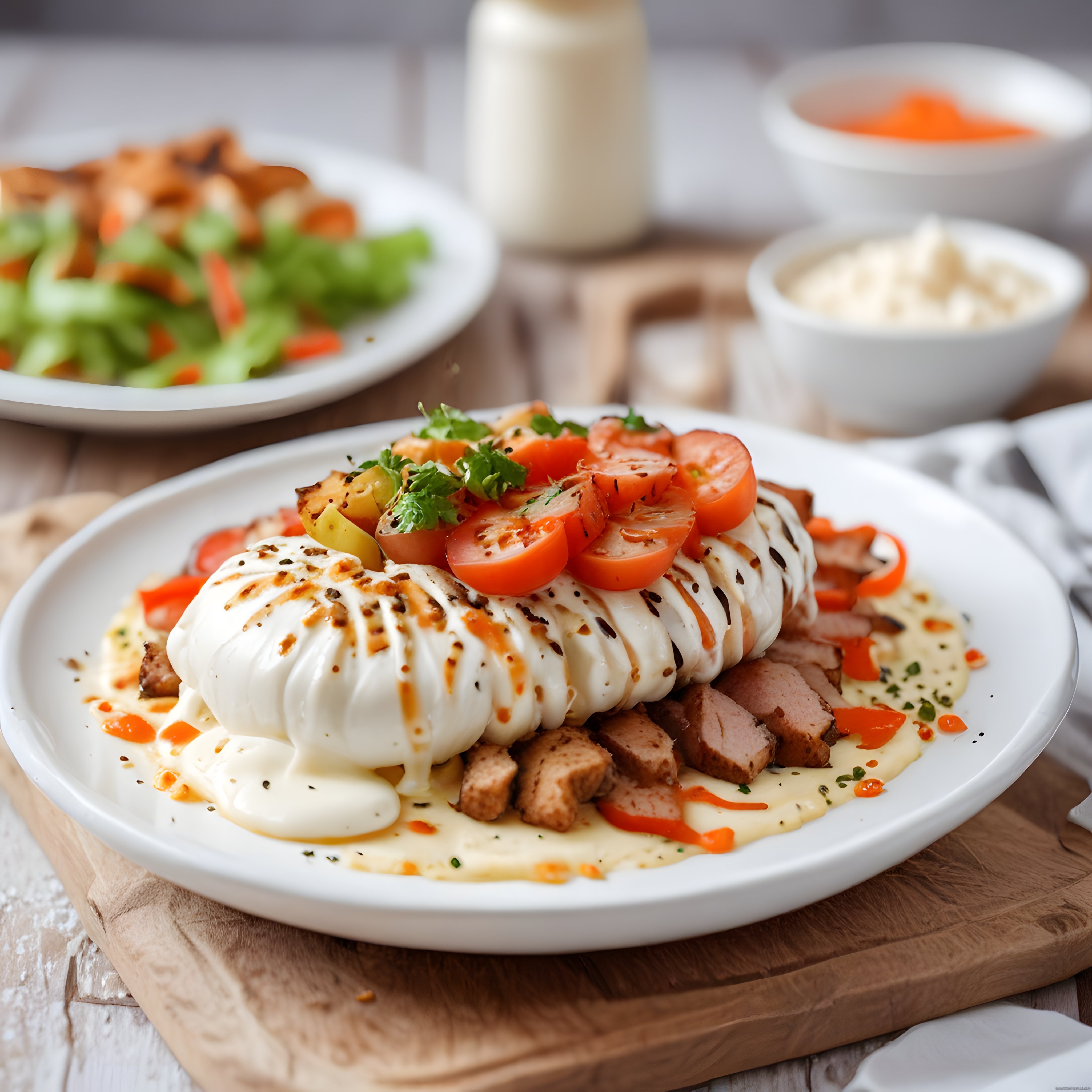 Kahvaltı Sofrasında Kremalı Poşe Yumurta ve Domatesli Lezzet Şöleni