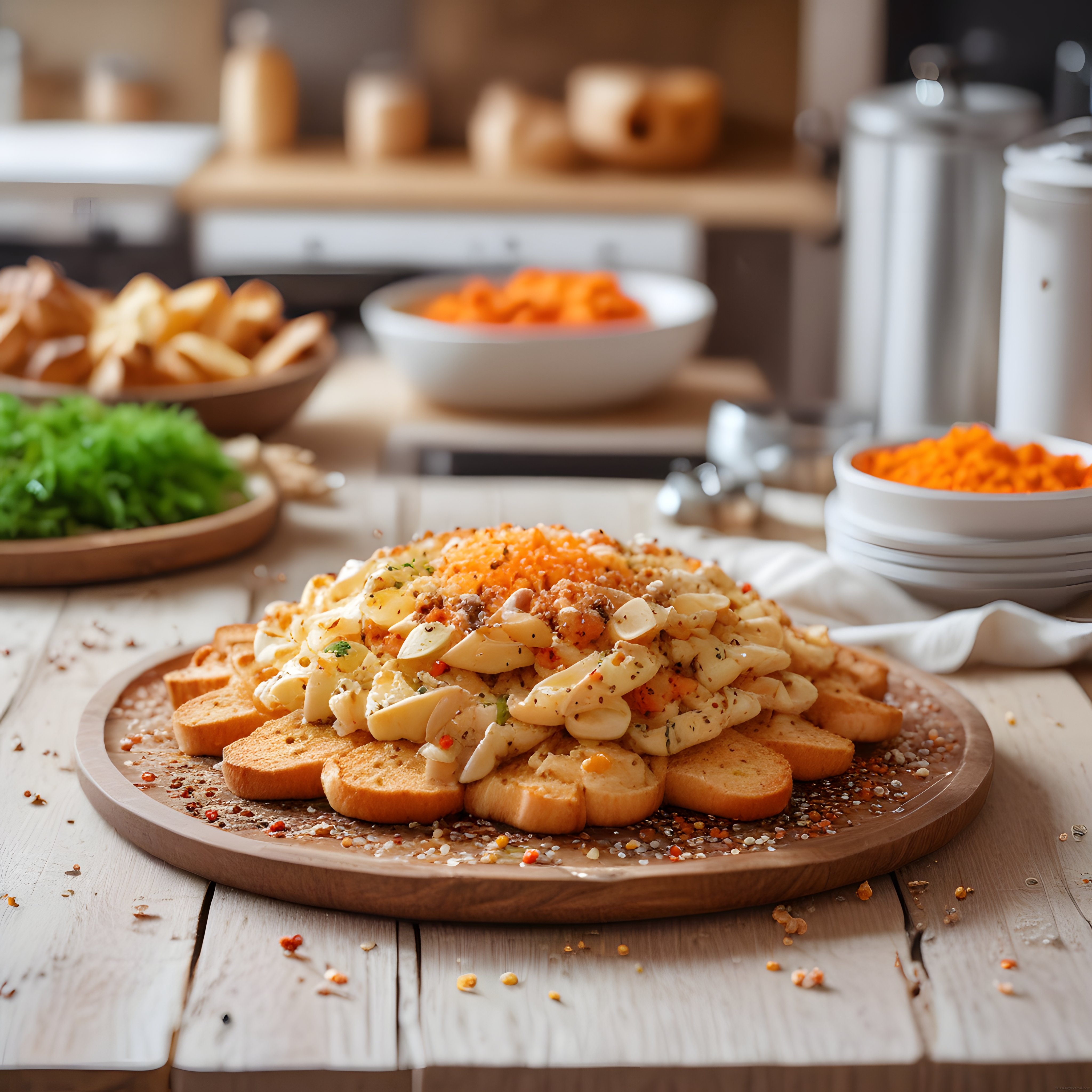 Kahvaltı Sofrasında Yumurtalı Kızarmış Ekmek ve Renkli Soslar