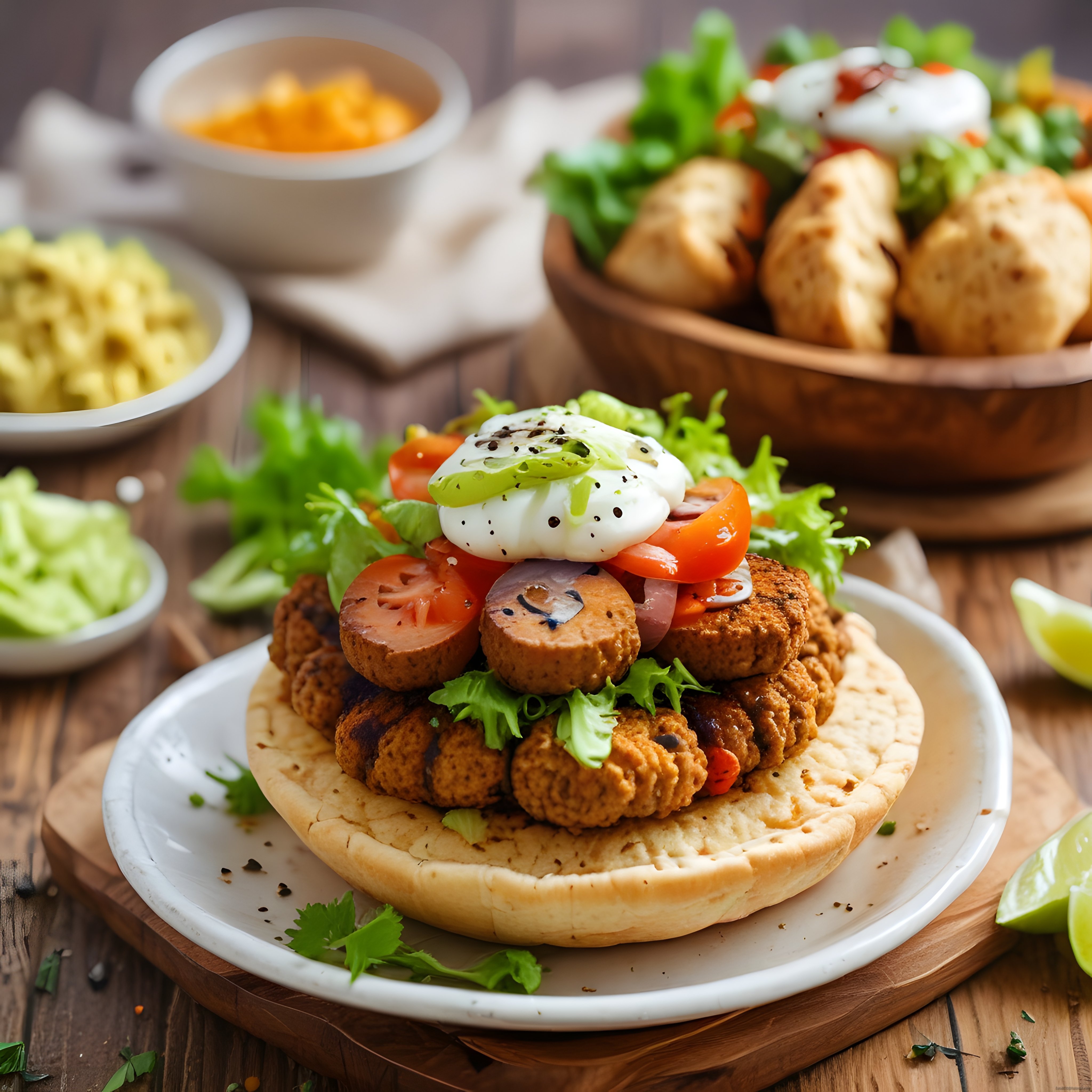 Kahvaltı Sofrasında Yumurtalı Sucuklu Köfte Tabağı ve Brunch Sunumu