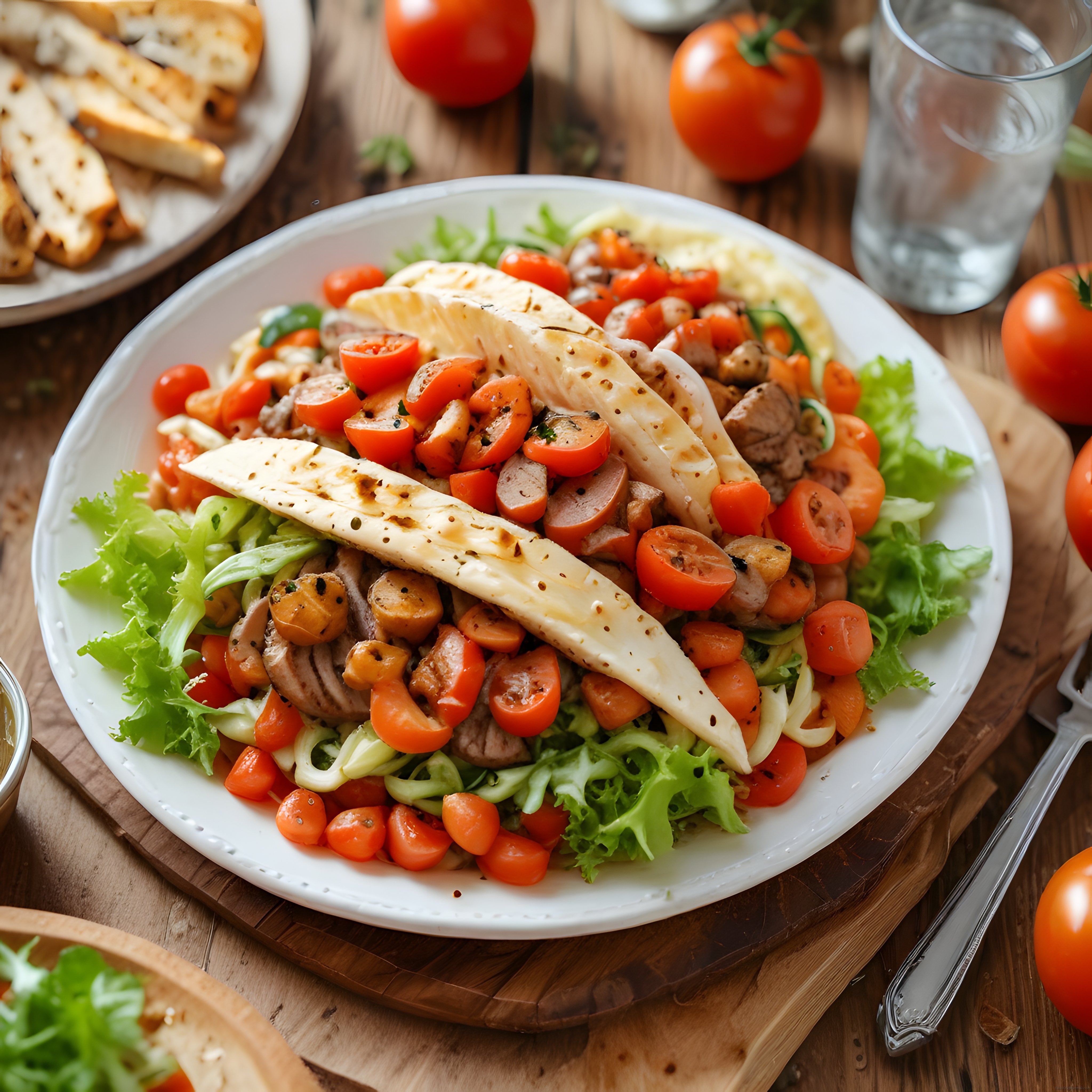 kahvaltı ve brunch için ızgara peynirli sebze tabağı ekmek ile servis
