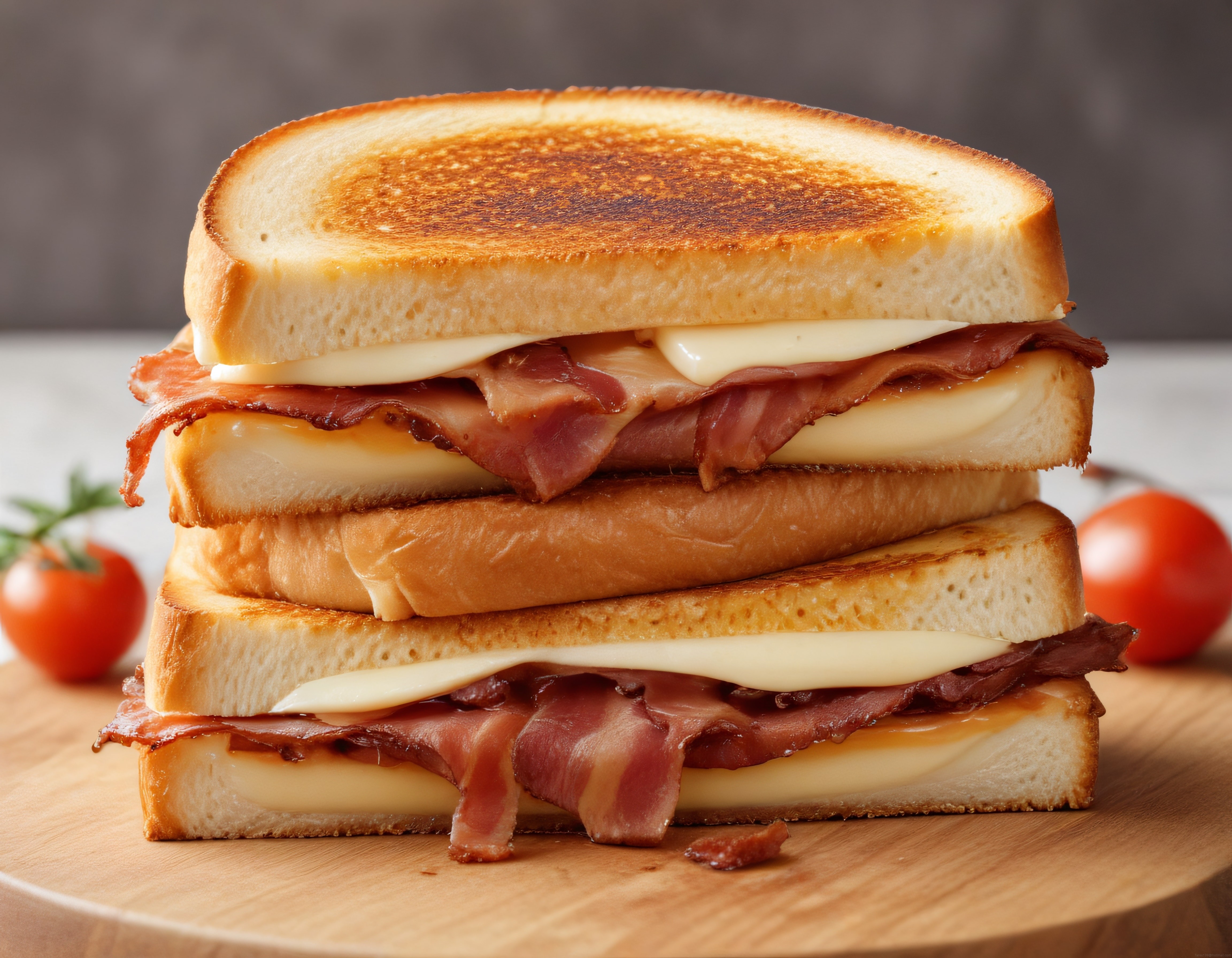 kahvaltılık çift kat kızarmış tost ekmeğinde pastırmalı peynirli sandviç