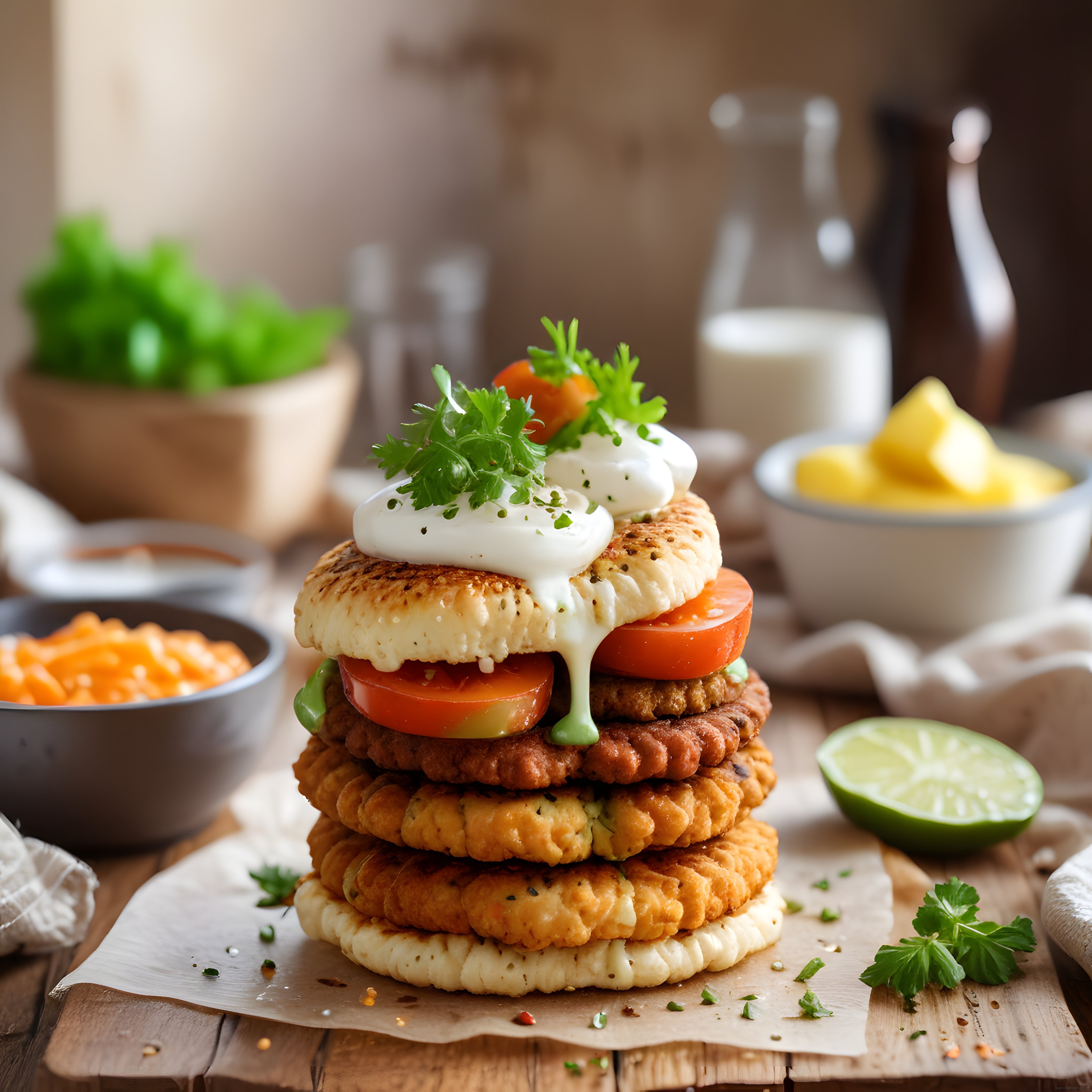 Kahvaltılık Çıtır Tavuk Kulesi: Yumurta ve Domatesli Pratik Brunch Fikri