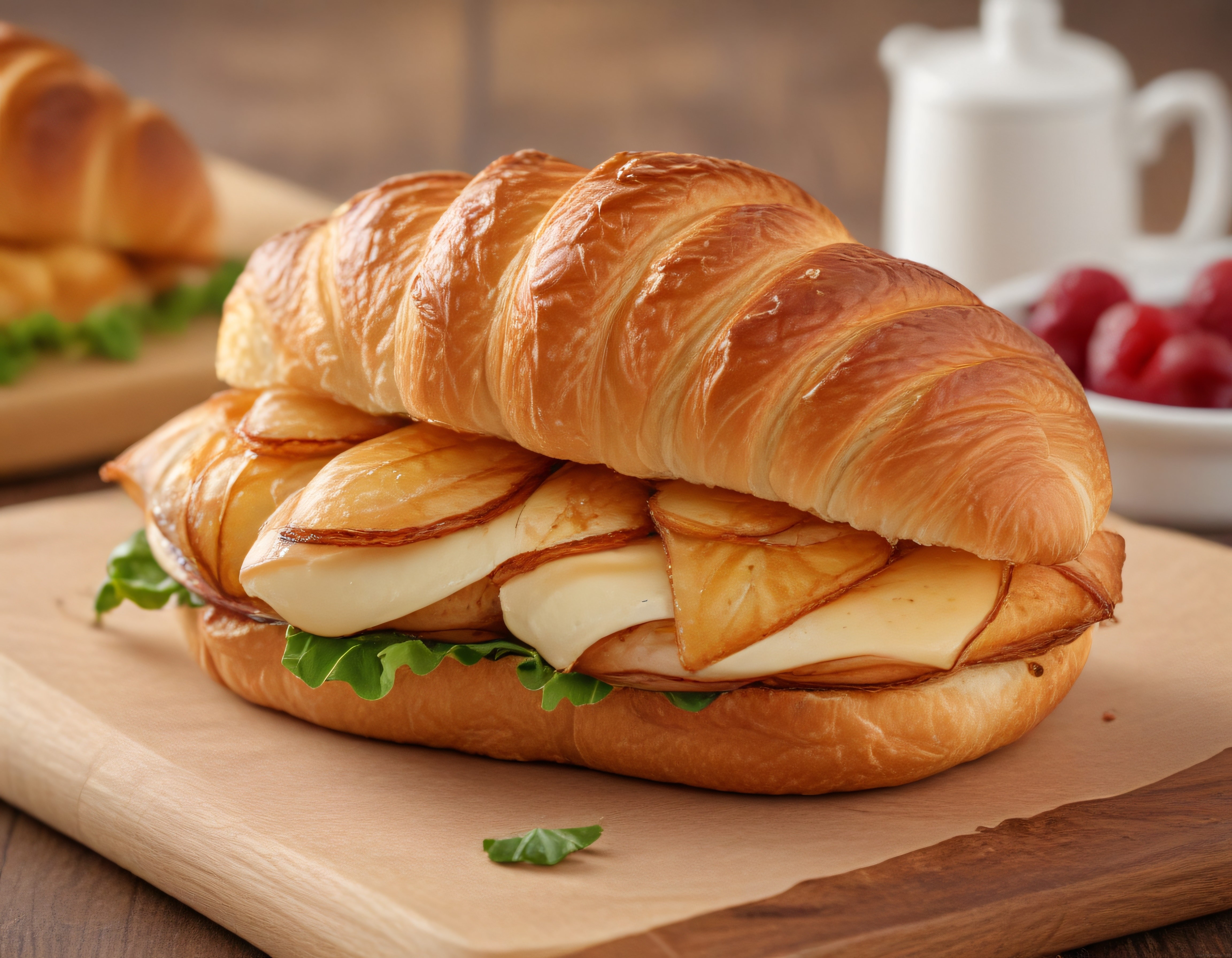 Kahvaltılık Kruvasan Sandviç ile Peynirli Yumurtalı Pratik Tarif