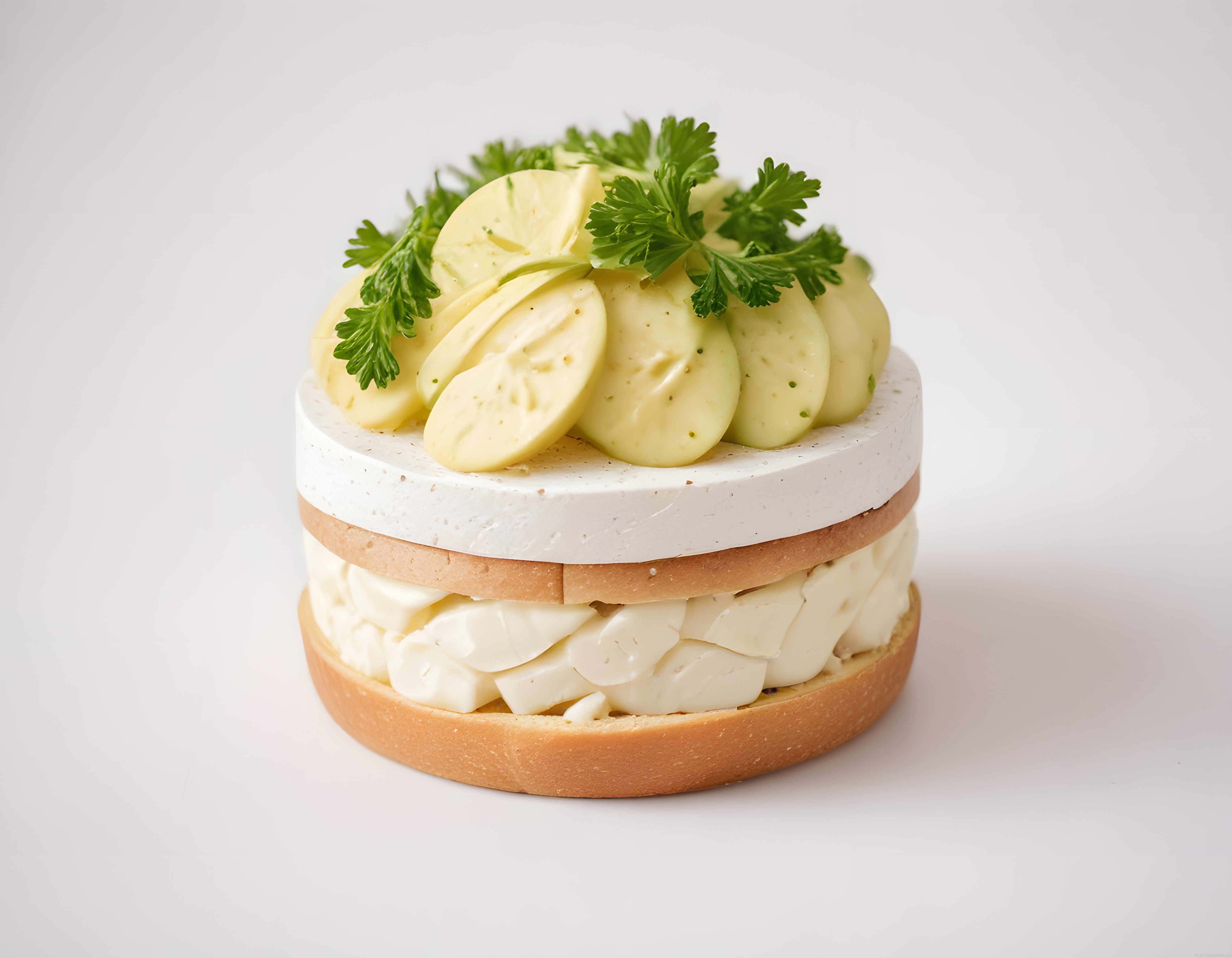 Kahvaltılık Peynirli Bagel Sandviç: Taze Otlar ve Dilimlenmiş Sebzeyle Şık Sunum