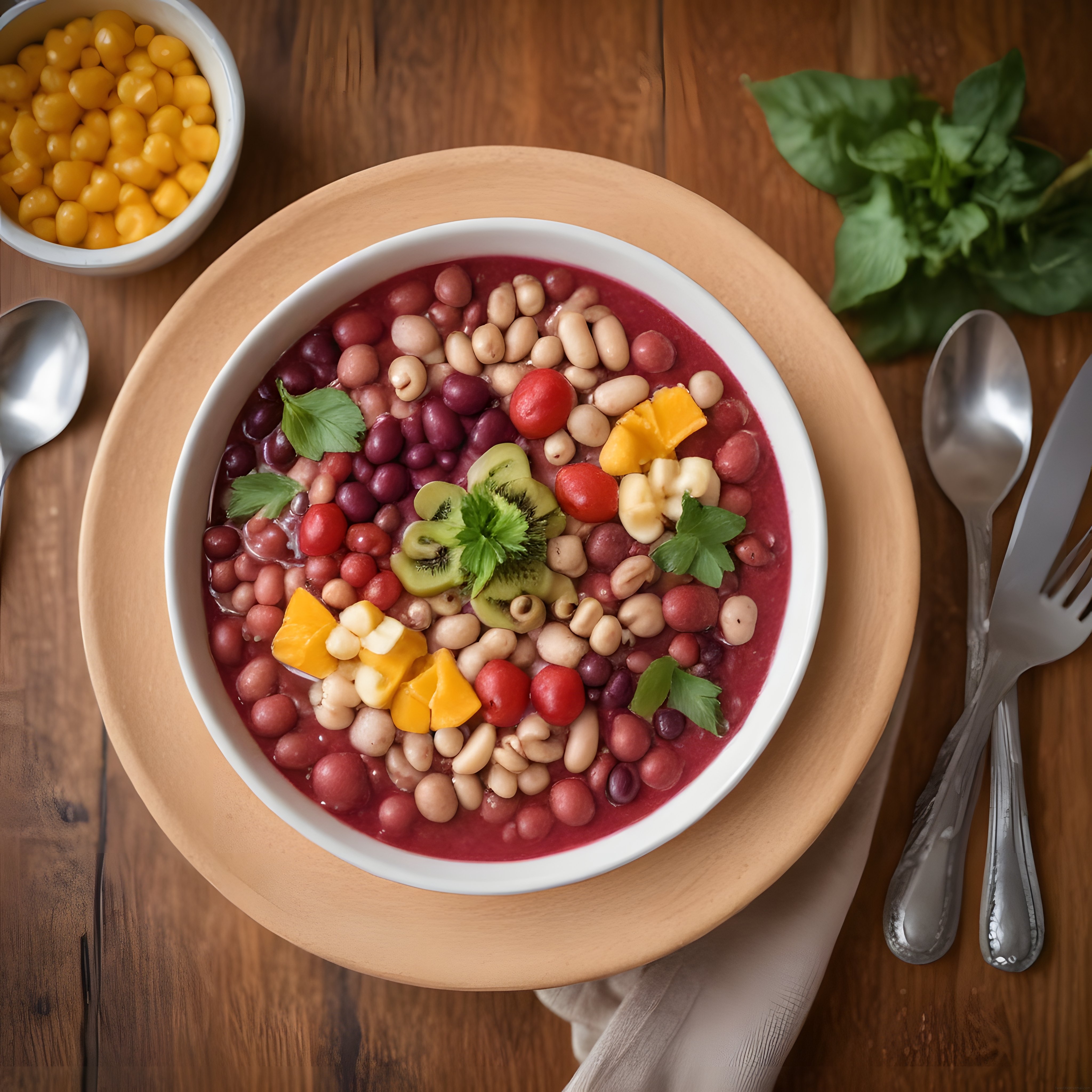 Kahvaltılık Smoothie Bowl: Taze Meyveli ve Baklagilli Sağlıklı Beslenme Kasesi