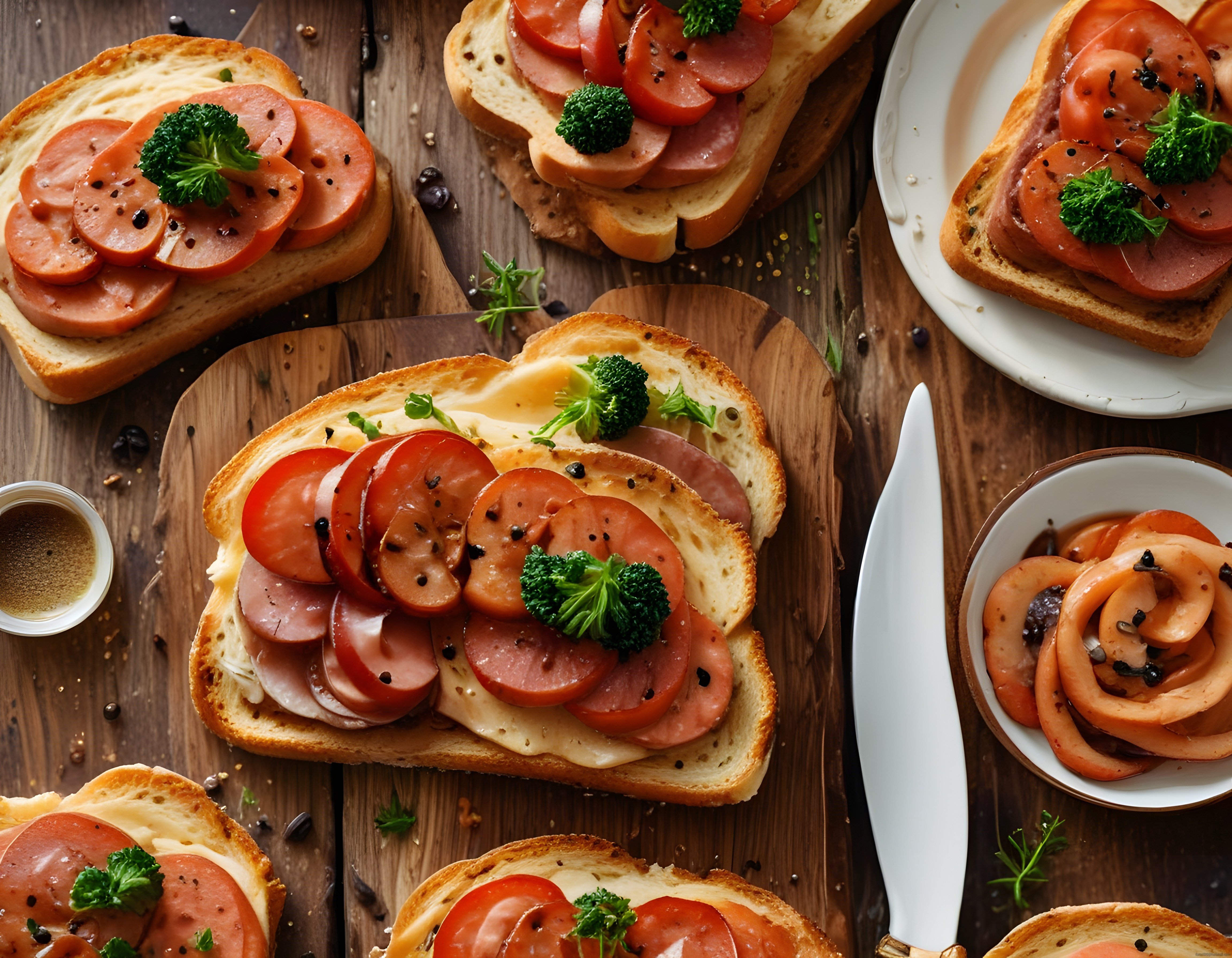Kahvaltılık Sucuklu Domatesli Tost Çeşitleri ve Sıcak Sandviç Sunumu