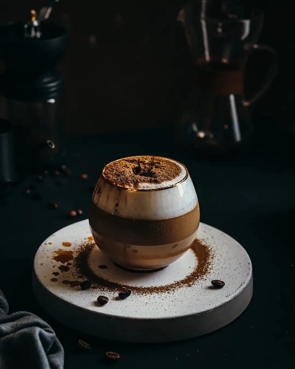 Kahve espresso latte - şık cam fincanda