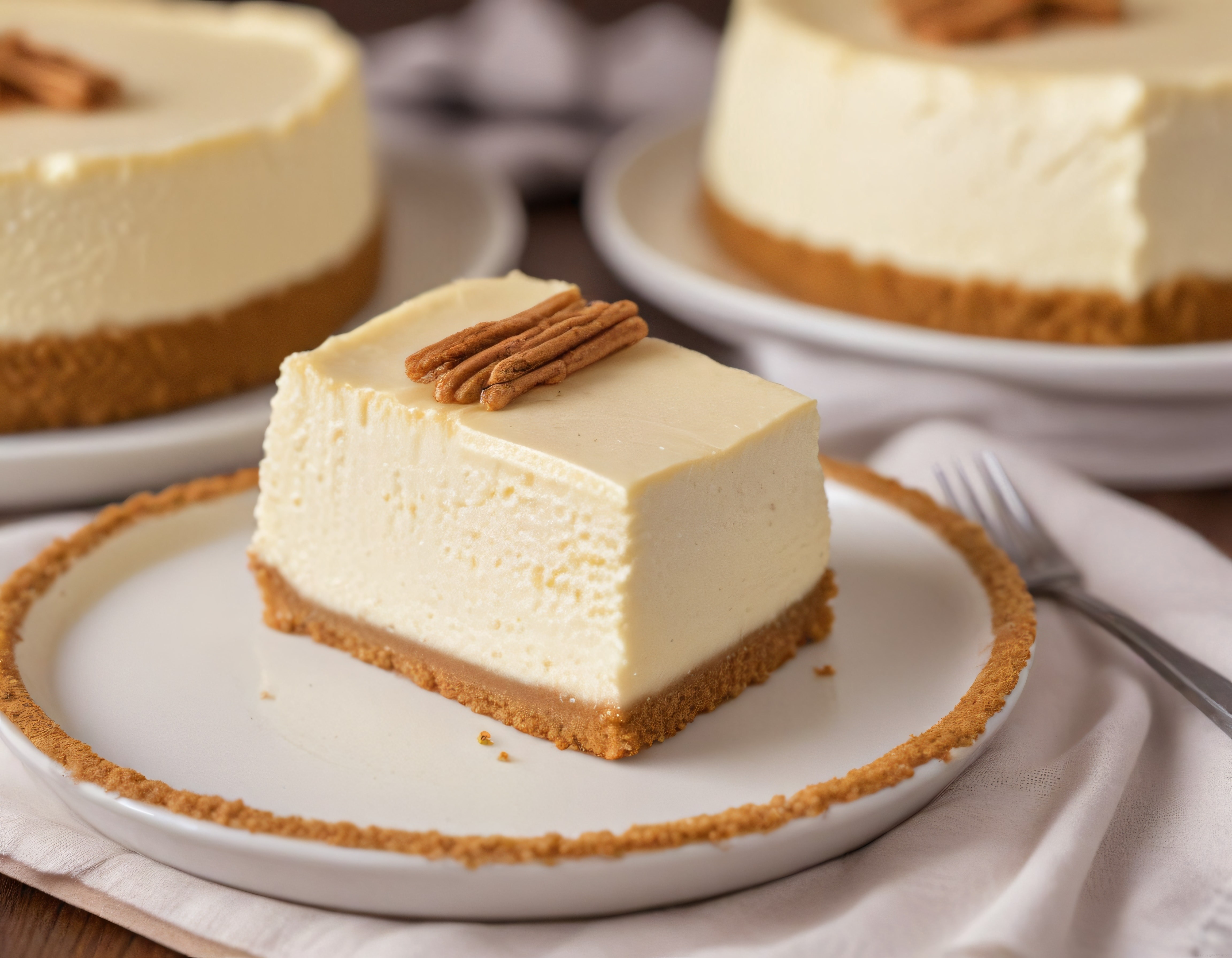 Kahverengi Bisküvi Tabanlı Tarçınlı Cheesecake Dilimi ile Tatlı Keyfi