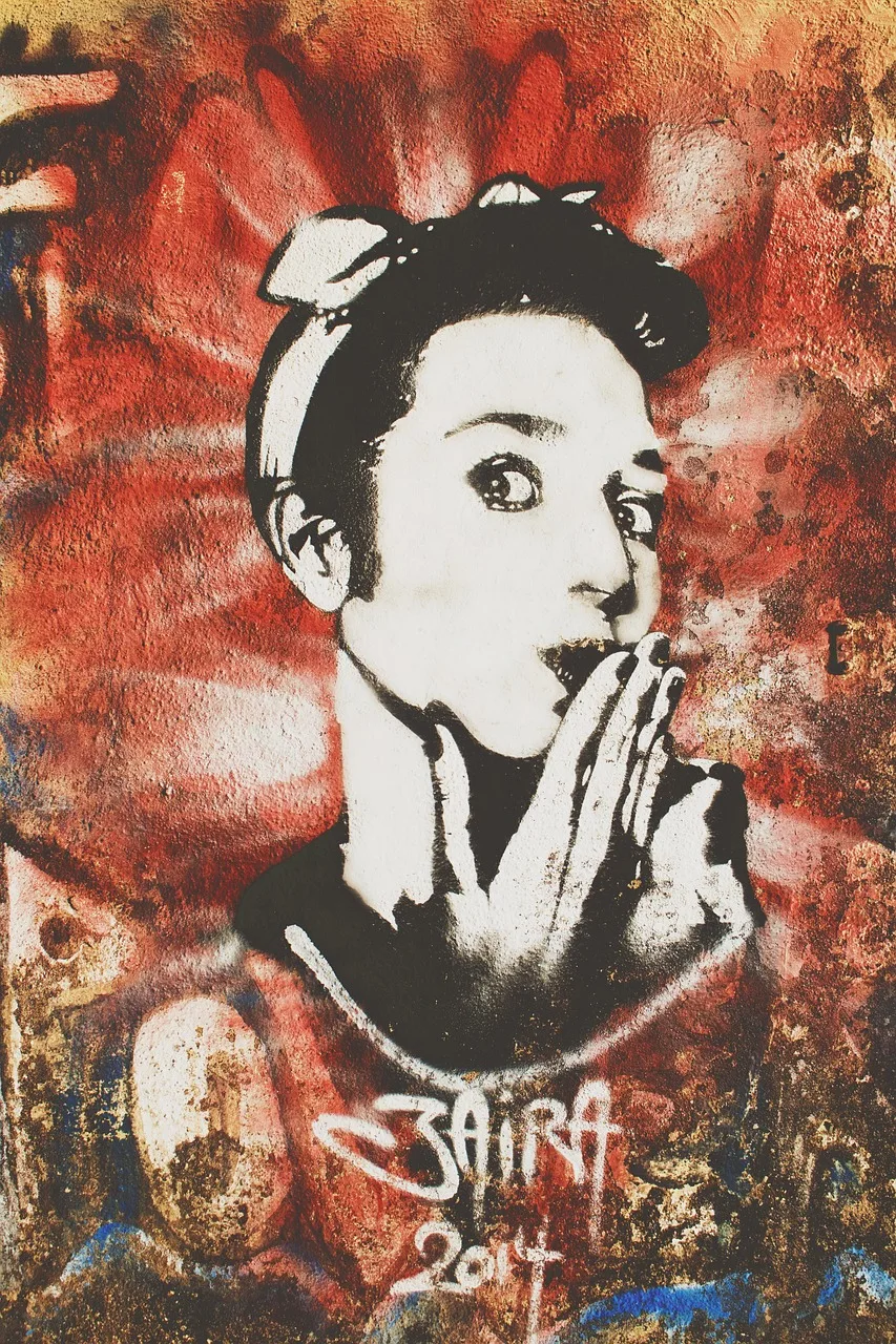 Kahverengi duvarda graffiti duvar sanatı