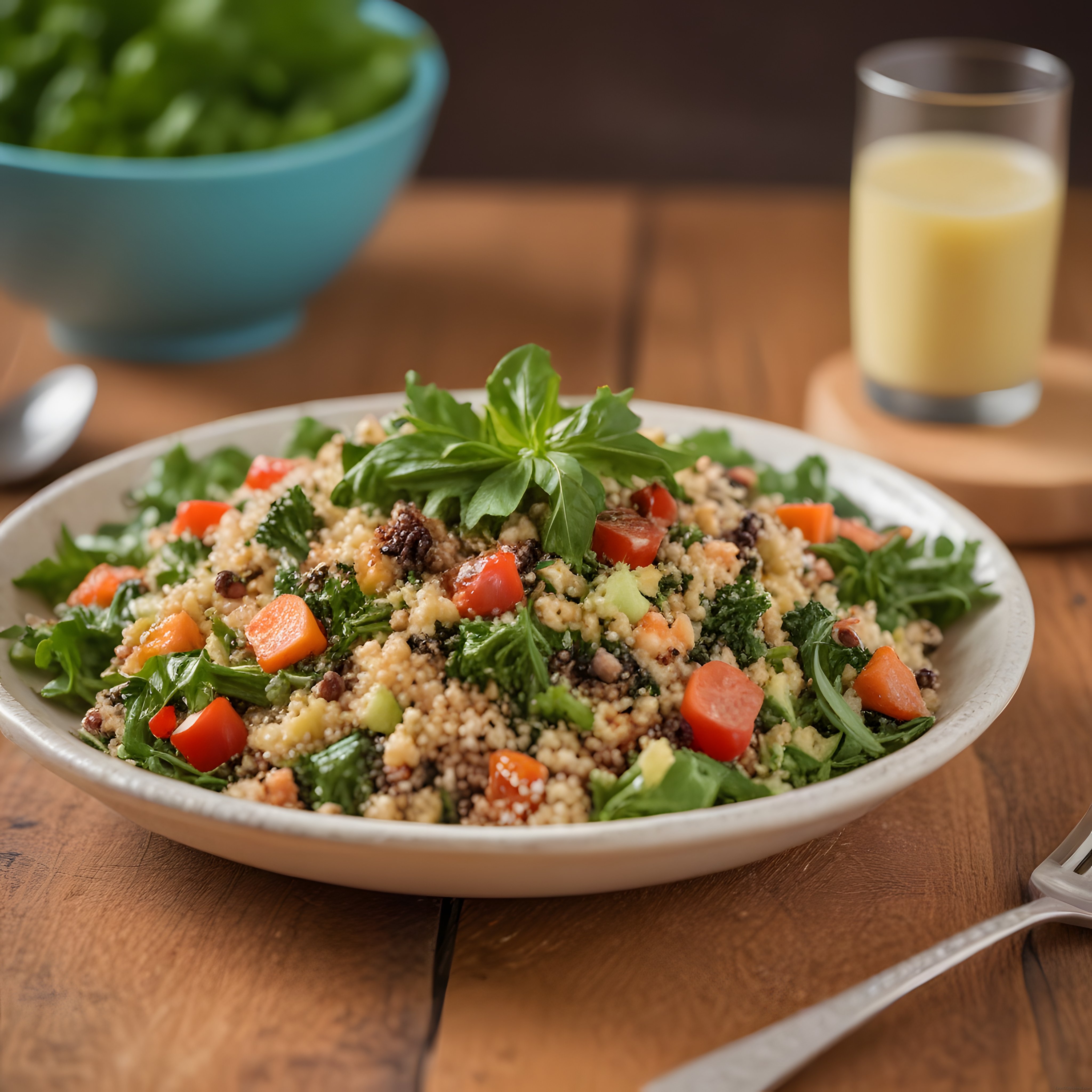 Kale ve Havuçlu Renkli Kuskus Salatası: Sağlıklı Yemek Fikirleri