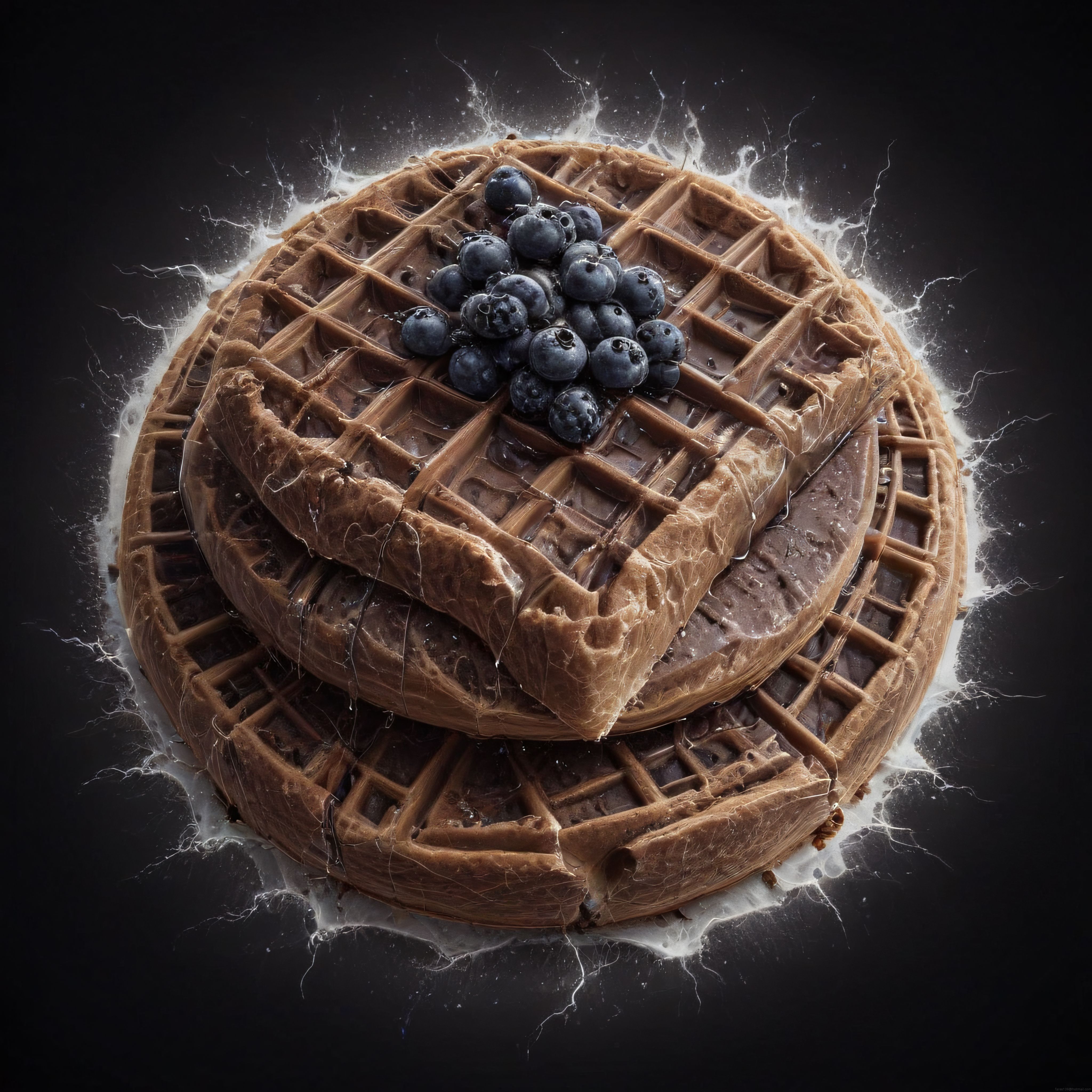 Kalp Şeklinde Çikolatalı Waffle ve Yaban Mersinli Eşsiz Tatlı Anı