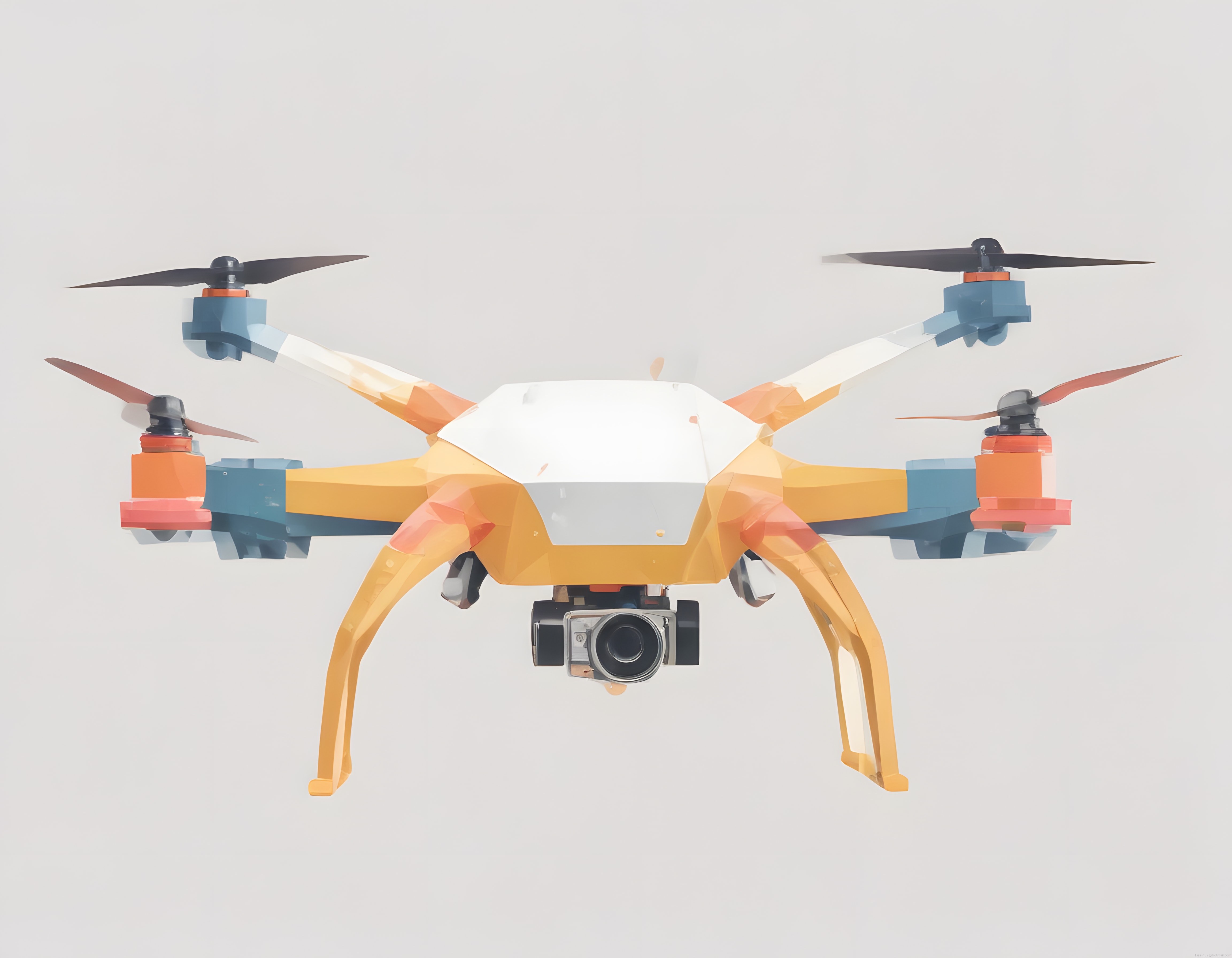 Kameralı Dört Pervaneli Drone İllüstrasyonu ile Hava Fotoğrafçılığı Teknolojisi