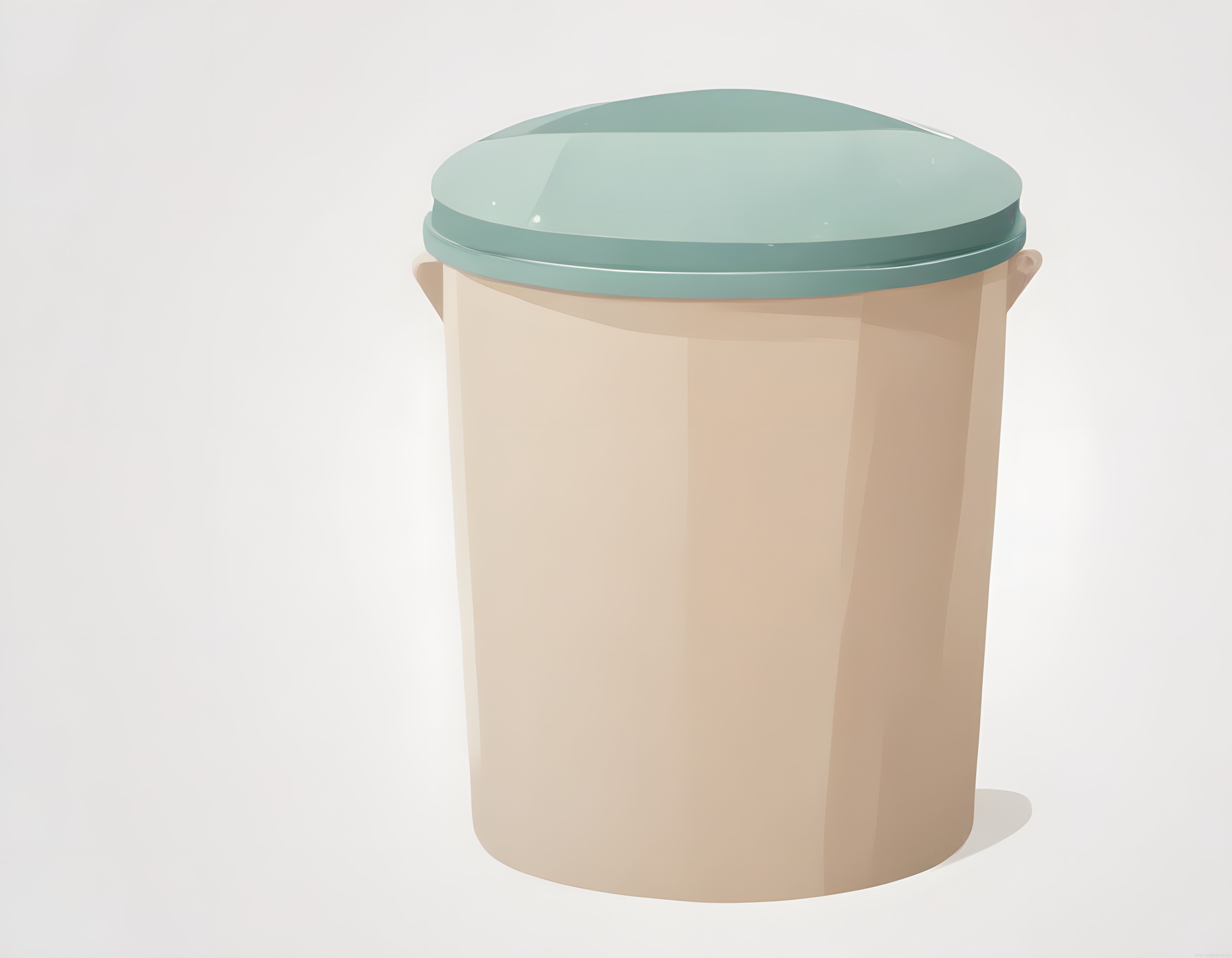 Kapaklı Bej Plastik Kova: Büyük Mutfak Saklama ve Düzenleme Kabı
