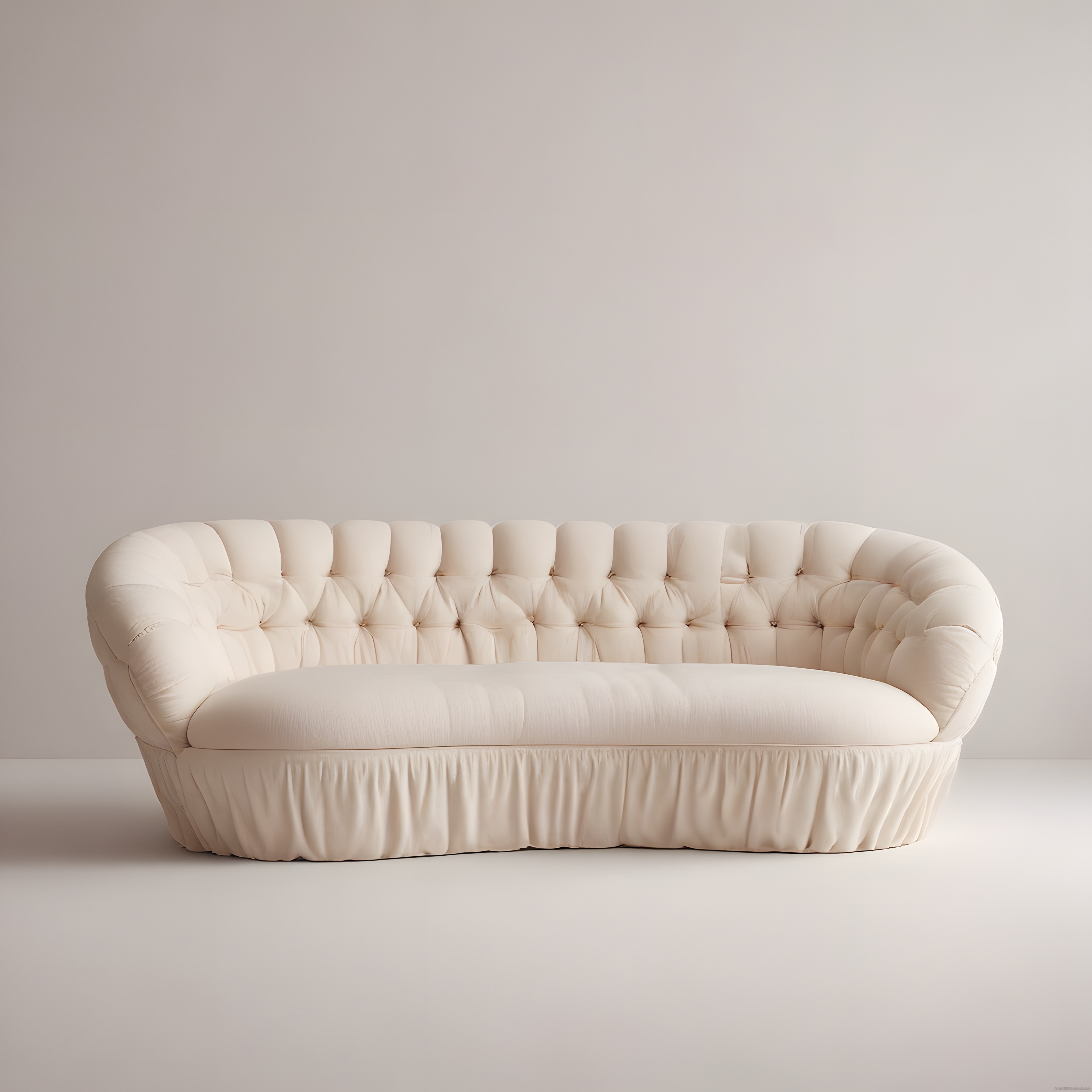 Kapitoneli Krem Rengi Koltuk ile Modern Salon Dekorasyonu için Minimalist Stil