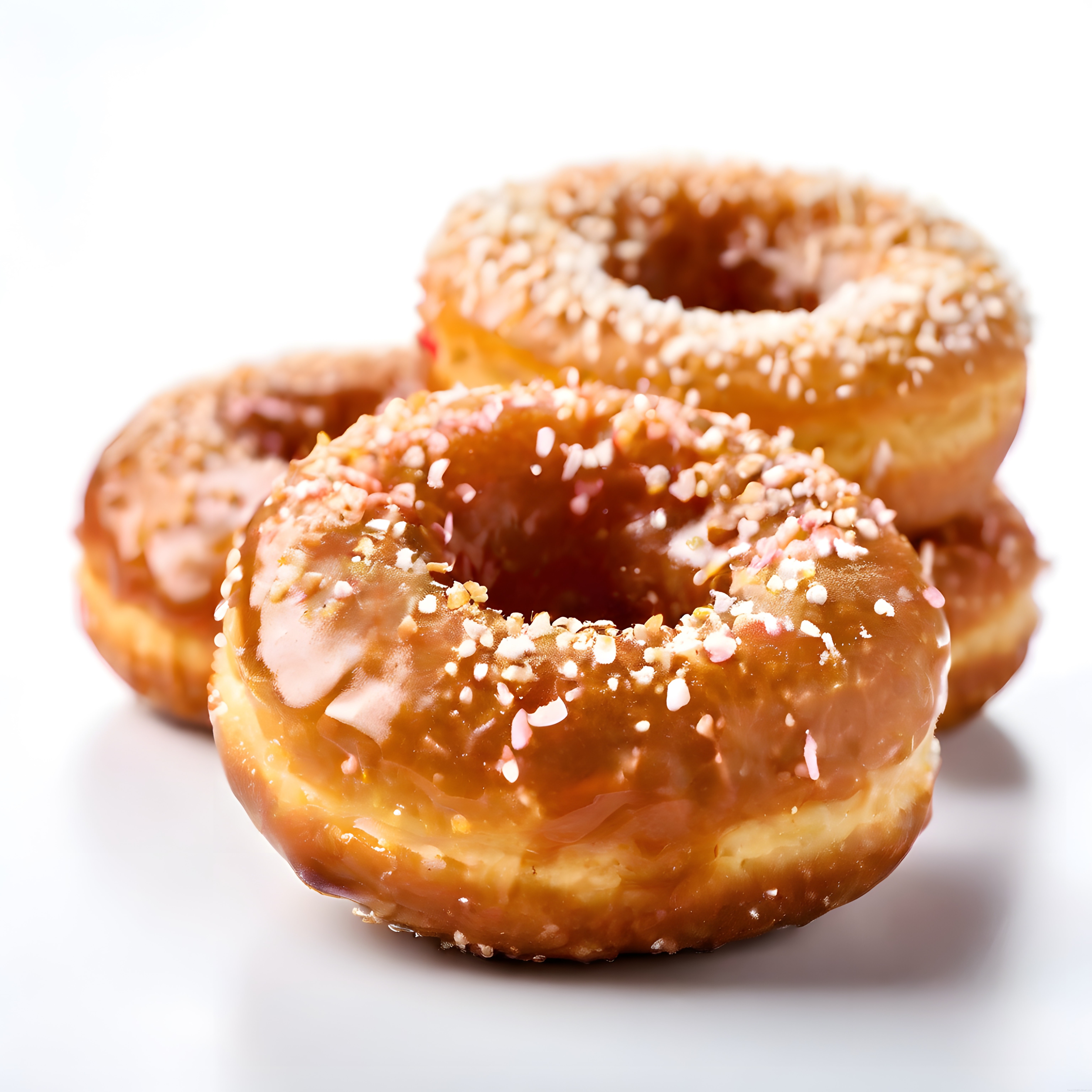 Karamel Glazürlü Çıtır Donut ve Renkli Serpintilerle Süslenmiş Tatlı Anlar