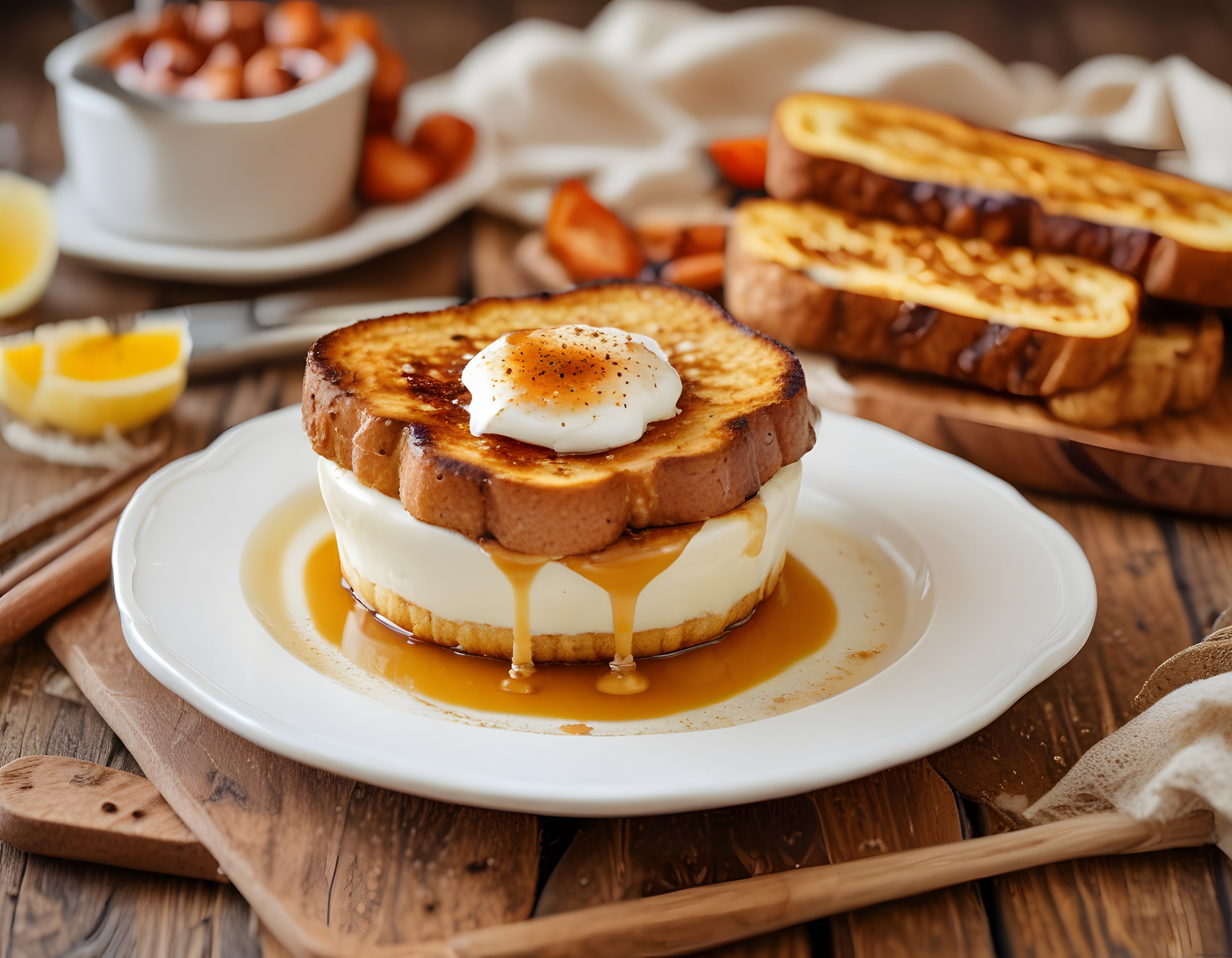 Karamel Soslu Kaymaklı French Toast ve Sıcak Kahvaltı Atmosferi