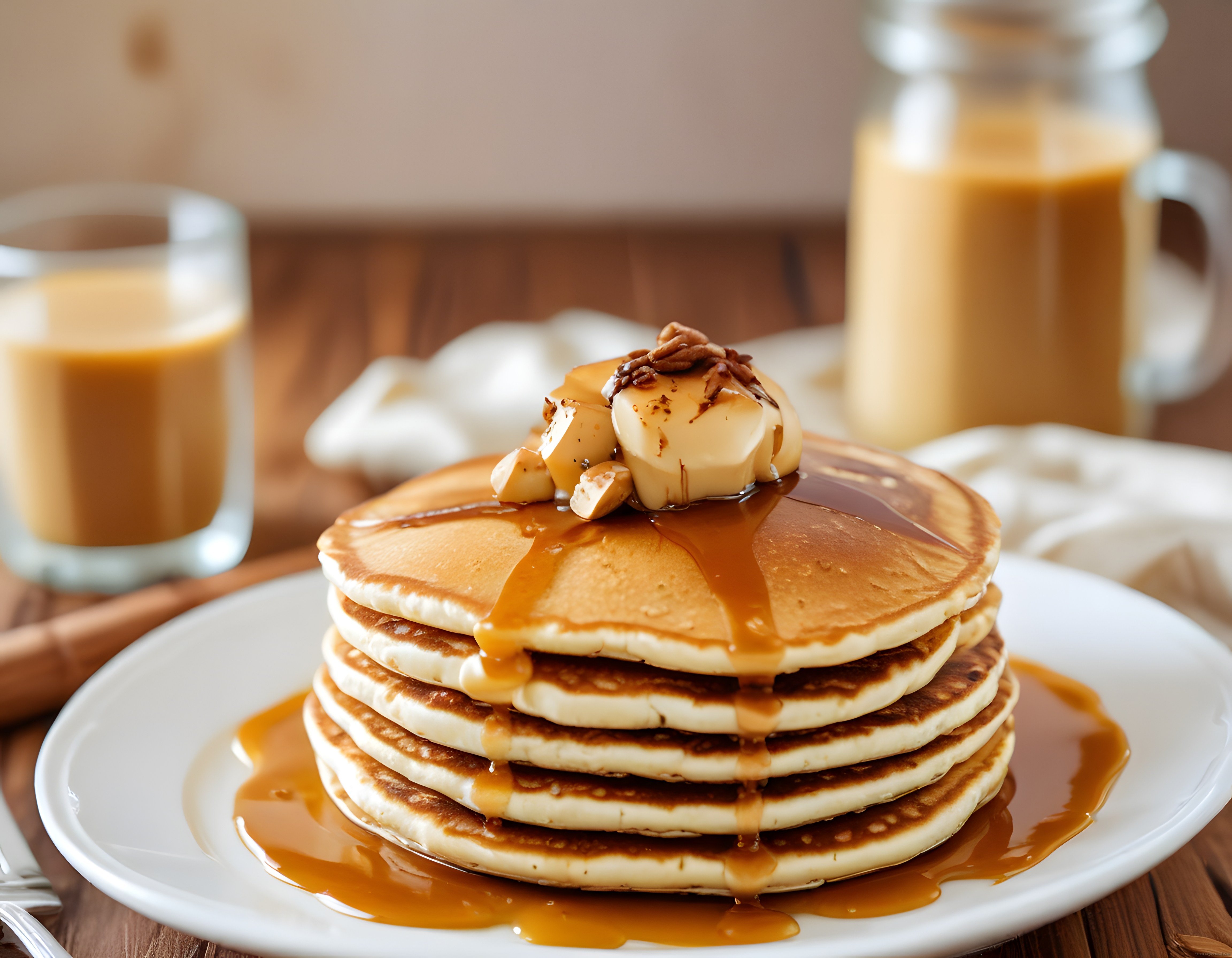 Karamel Soslu Muzlu Pancake Yığını: Kahvaltı Sofralarınıza Özel Tatlı Dokunuş