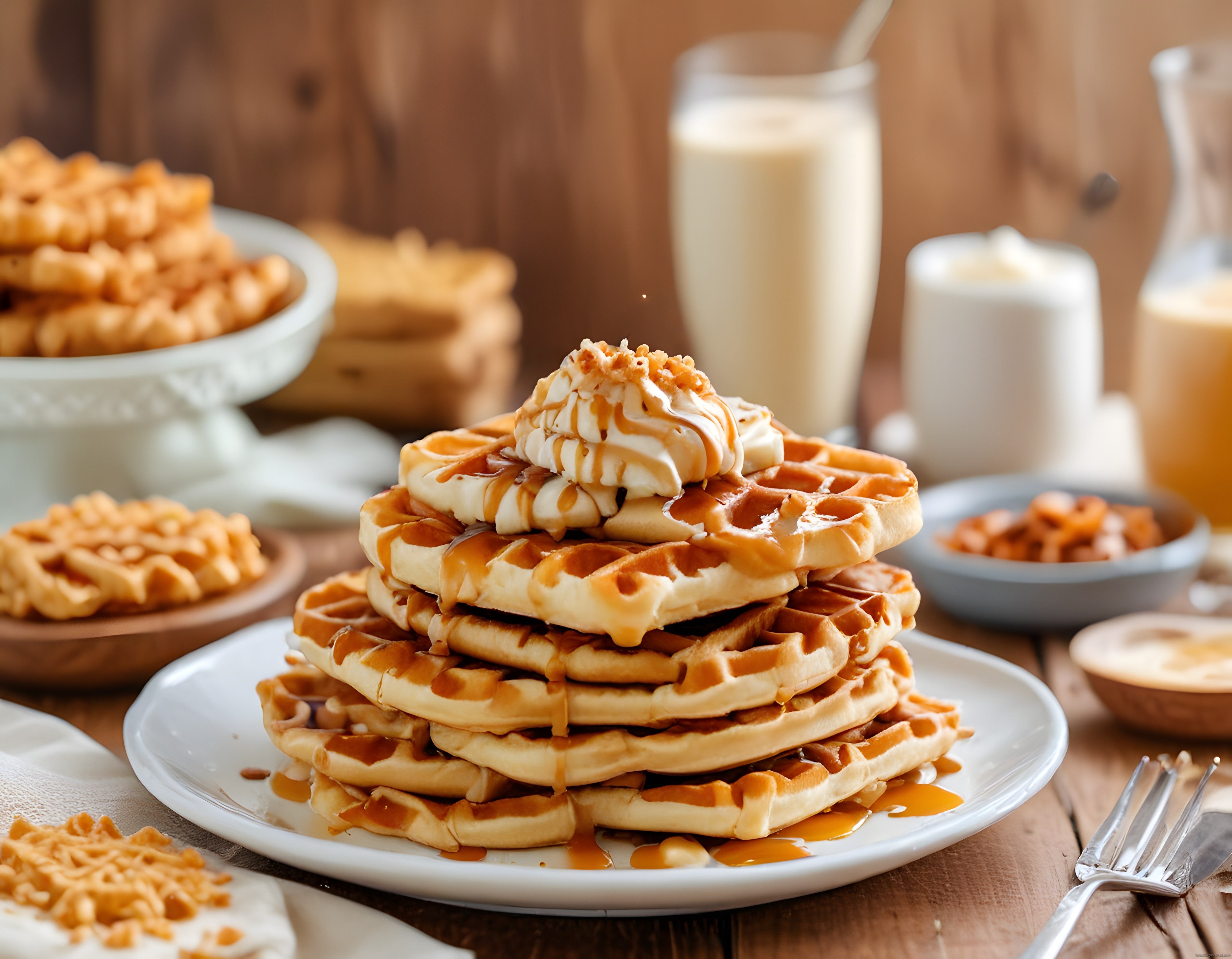 Karamel ve Kremalı Waffle: Kahvaltı Sofralarınız İçin Efsane Lezzet
