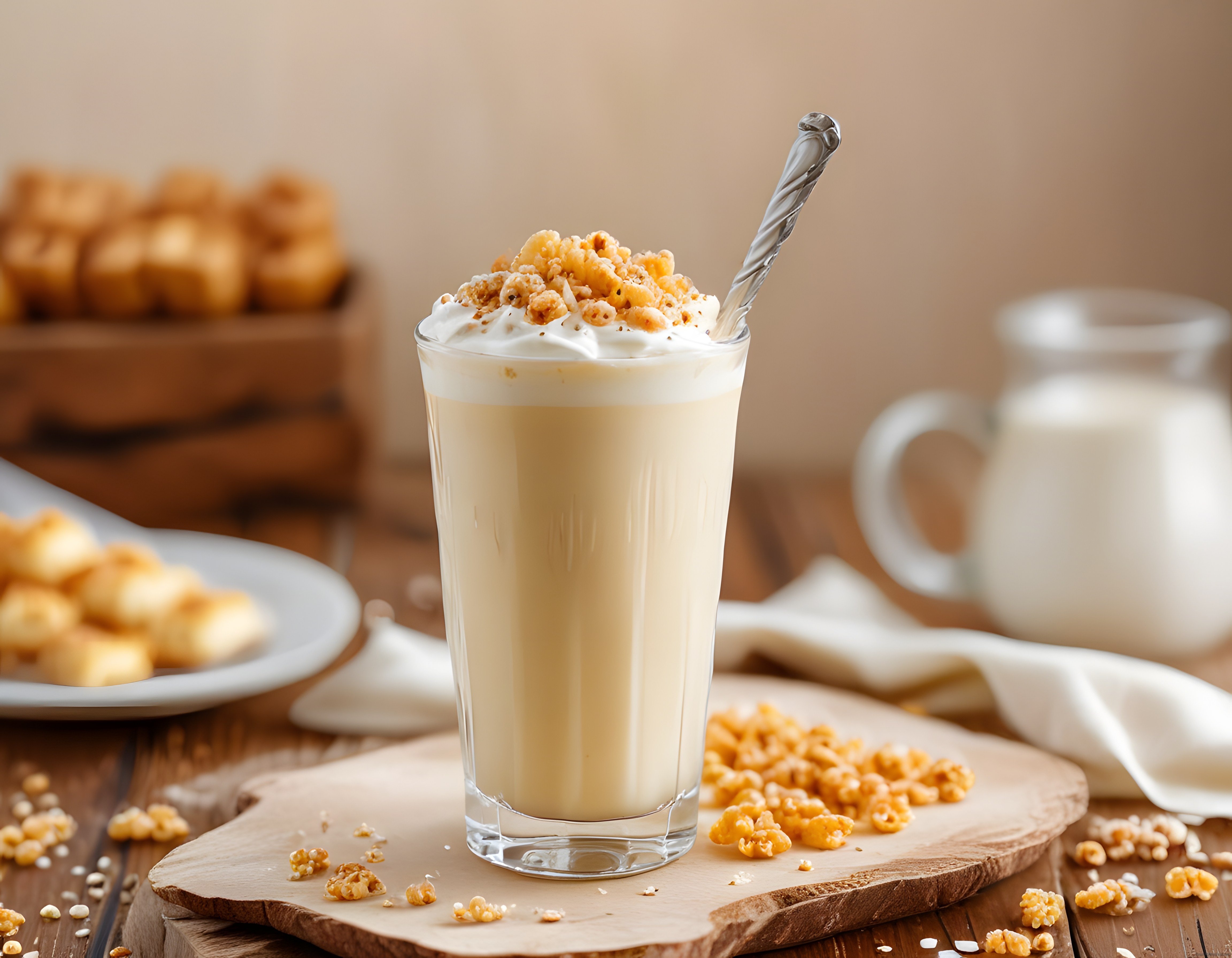 Karamelize Mısırlı Kremalı Milkshake ve Ev Yapımı Tatlı Eşlikçisi