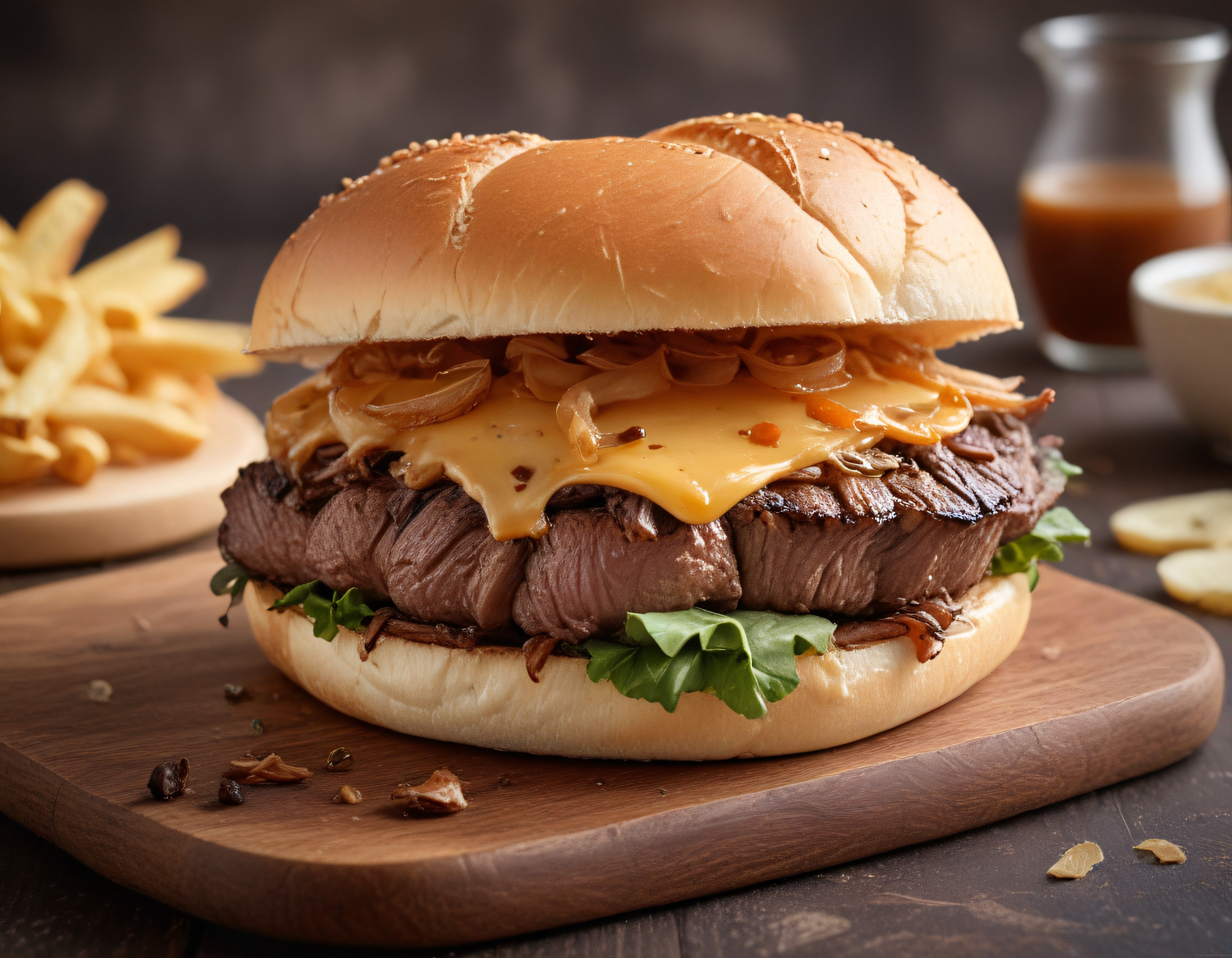 Karamelize Soğanlı ve Erimiş Cheddarlı Gourmet Steak Burger Tarifi