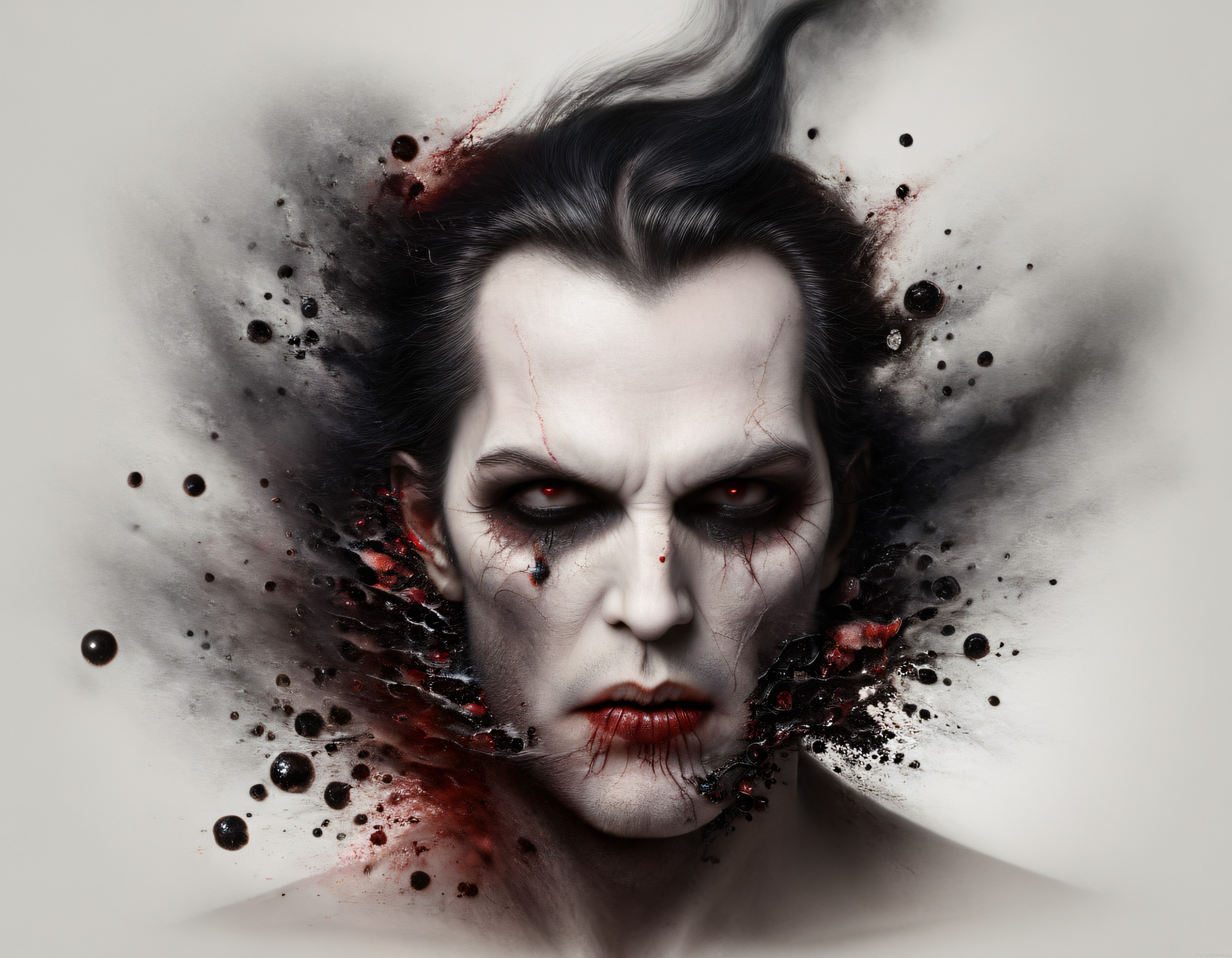 Karanlık Fantezi Vampir Portresi: Gotik Dijital Sanat ve Korku Temalı Çizim