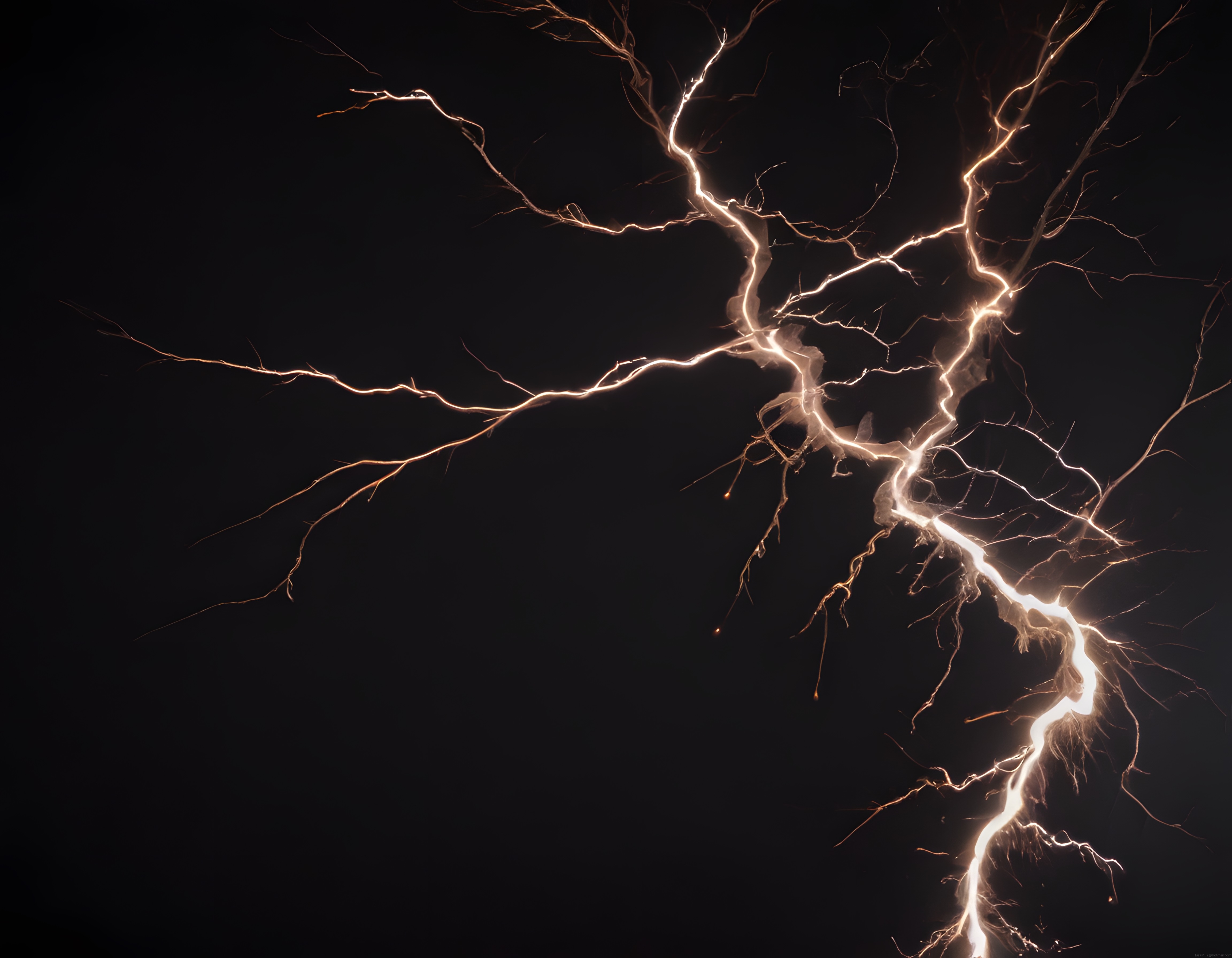 Karanlık Gecede Semayı Yaran Parlak Yıldırım ve Elektrikli Atmosfer