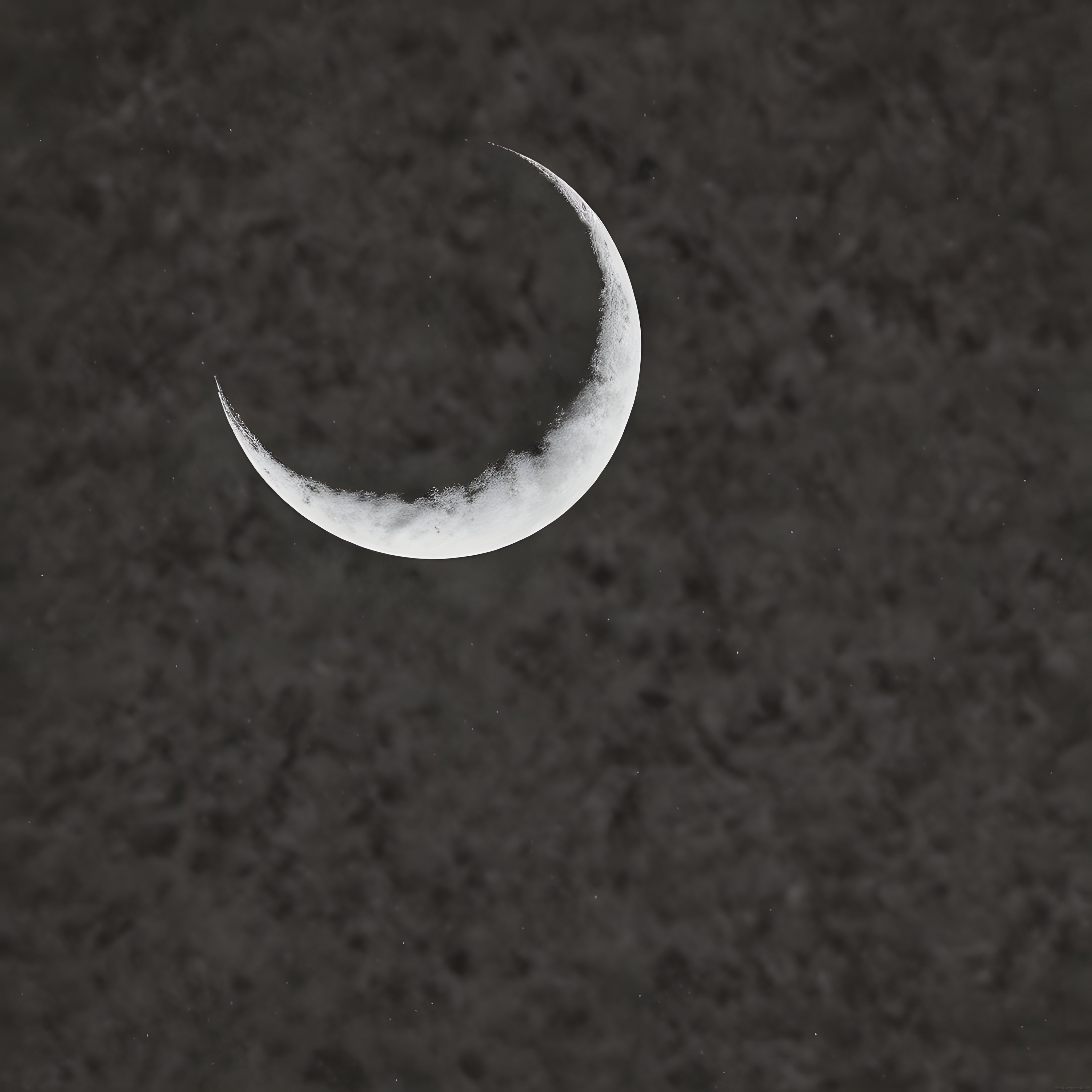 Karanlık ve Bulutlu Gece Gök Kubbesinde Parlayan Hilal Ay Fotoğrafı
