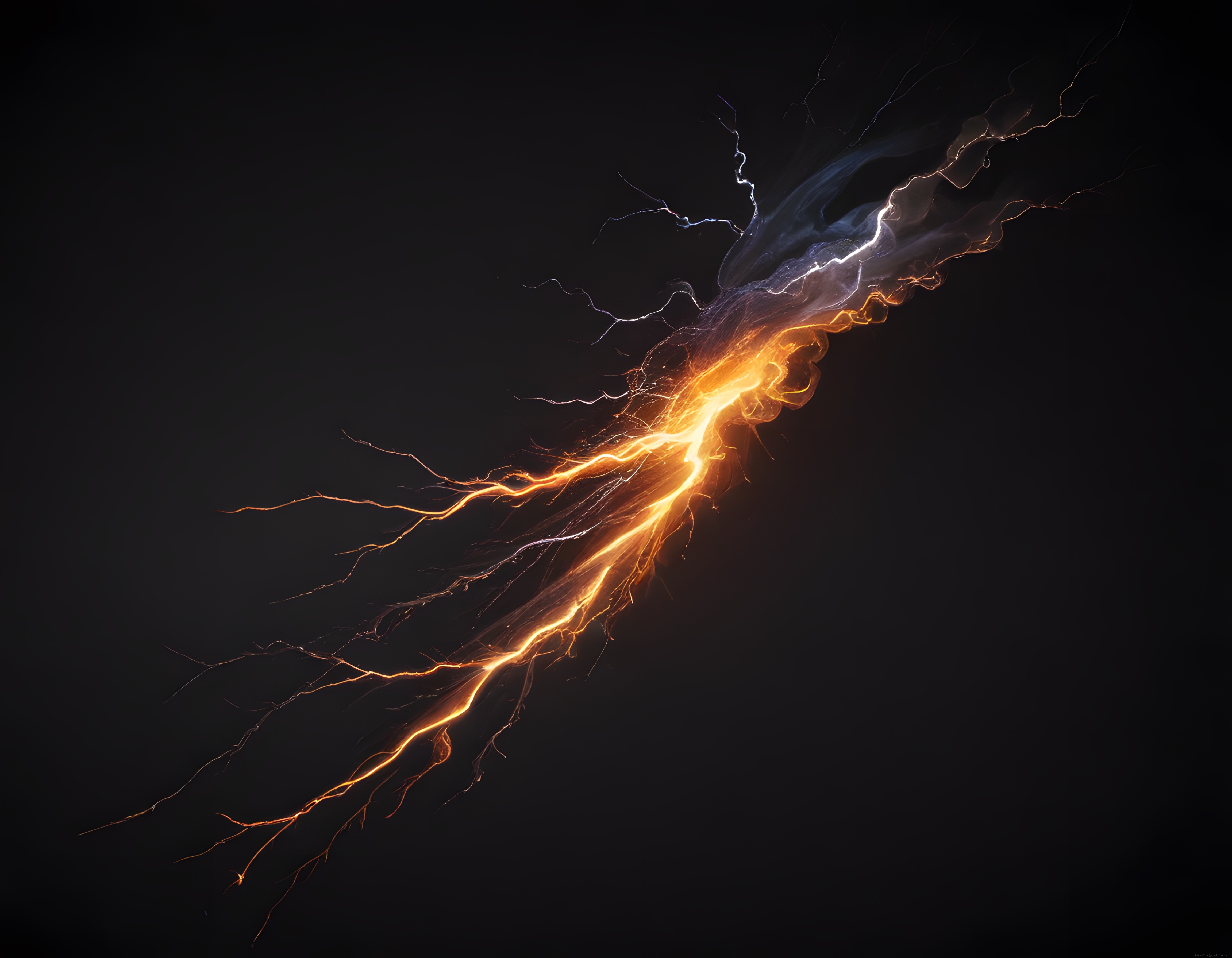 Karanlıkta Dans Eden Elektriksel Enerji ve Yıldırım Işıkları