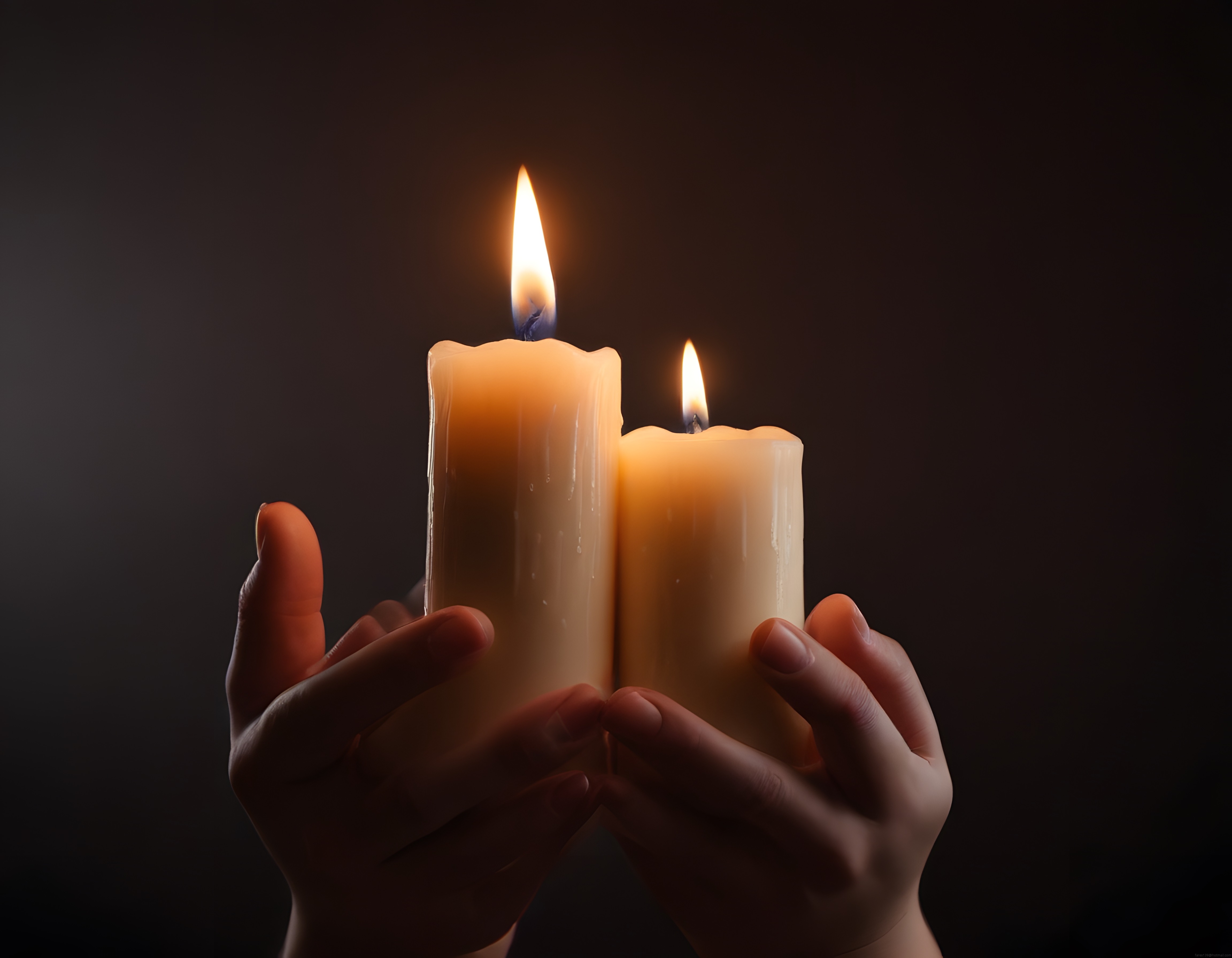 Karanlıkta Ellerle Tutulan Mumların Sıcaklığı ve Meditasyon Huzuru