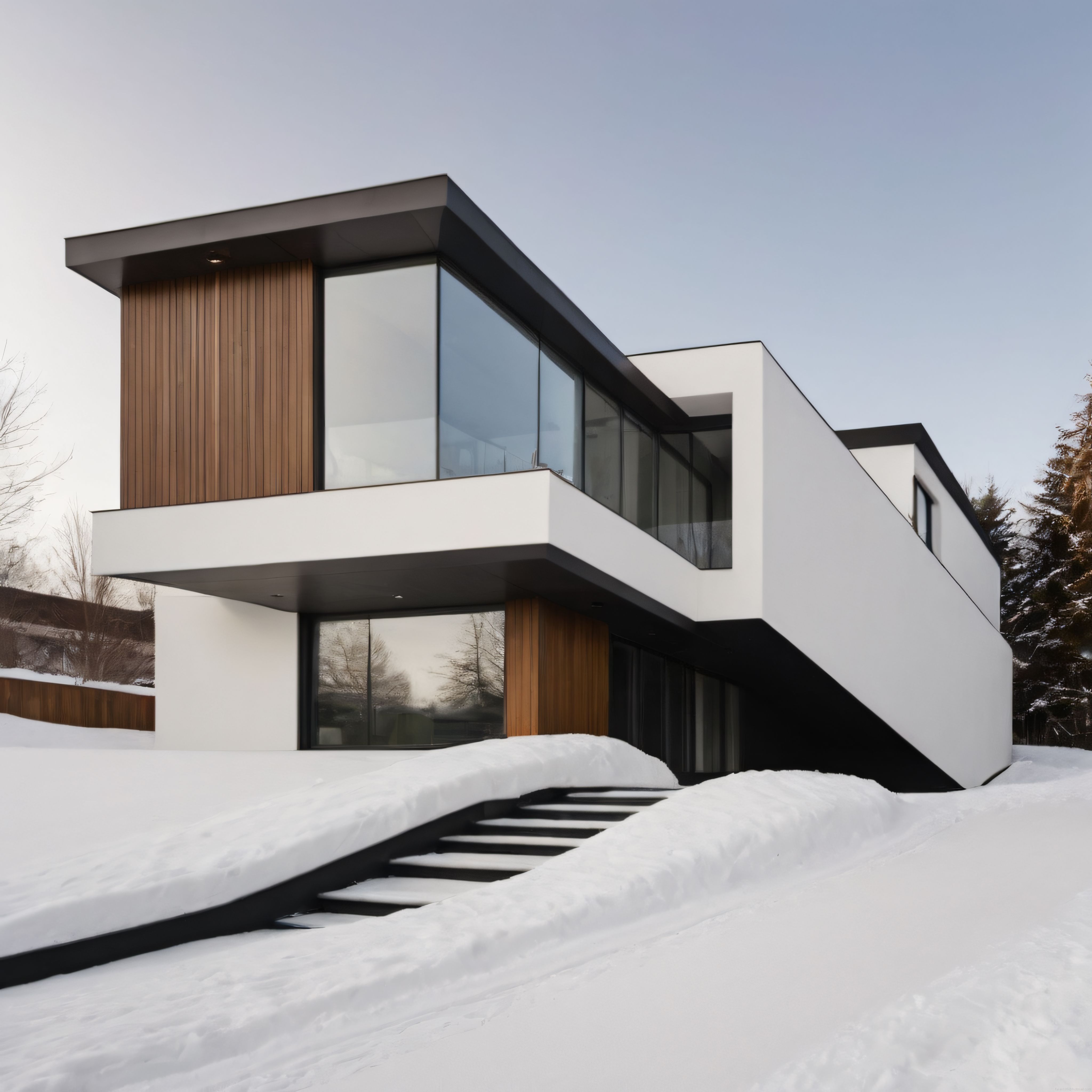 Karda Modern Lüks Villa: Minimalist Dağ Evi Mimarisi ve Cam Detaylar