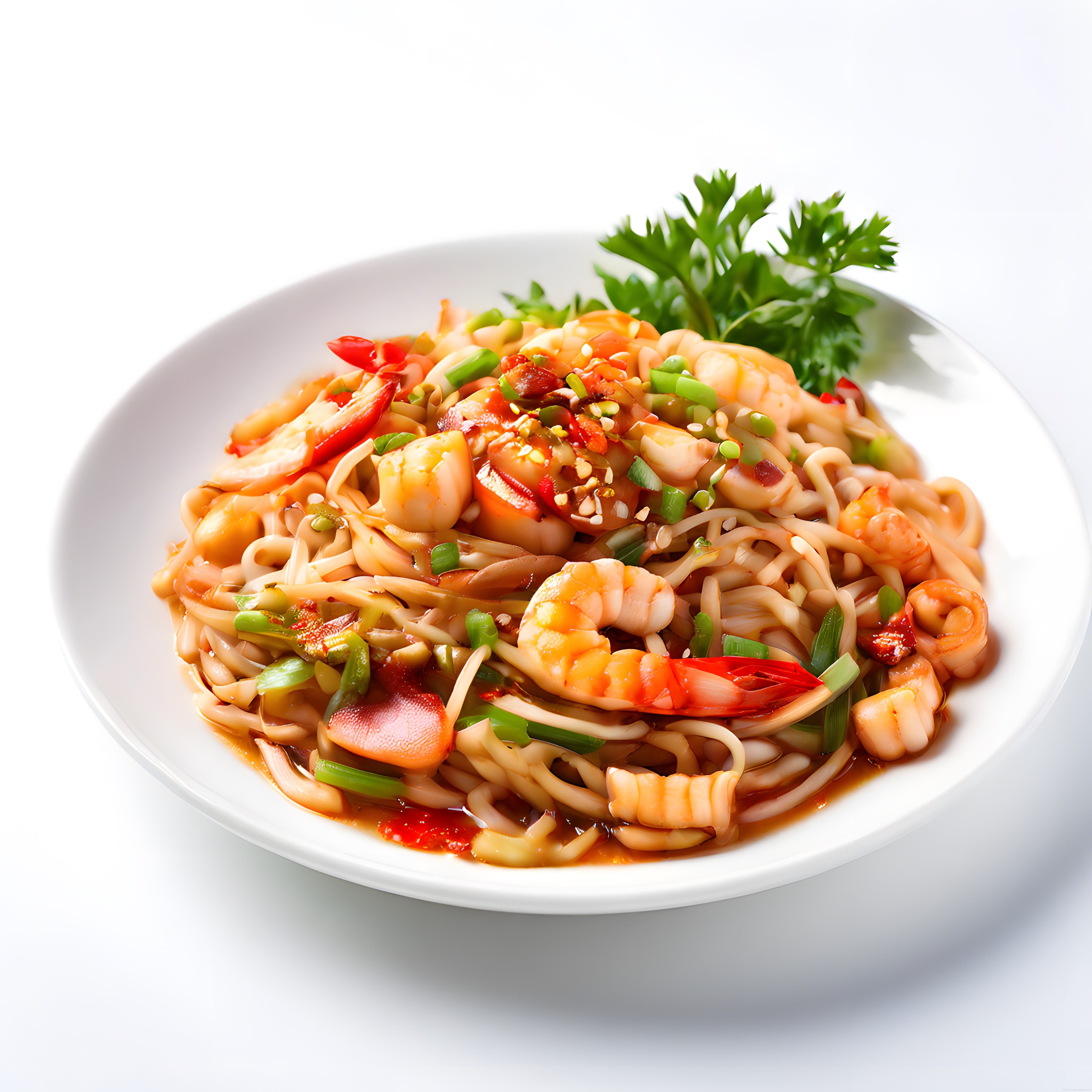Karidesli Baharatlı Noodle Kasesi: Taze Sebzeli Asya Usulü Özel Sunum