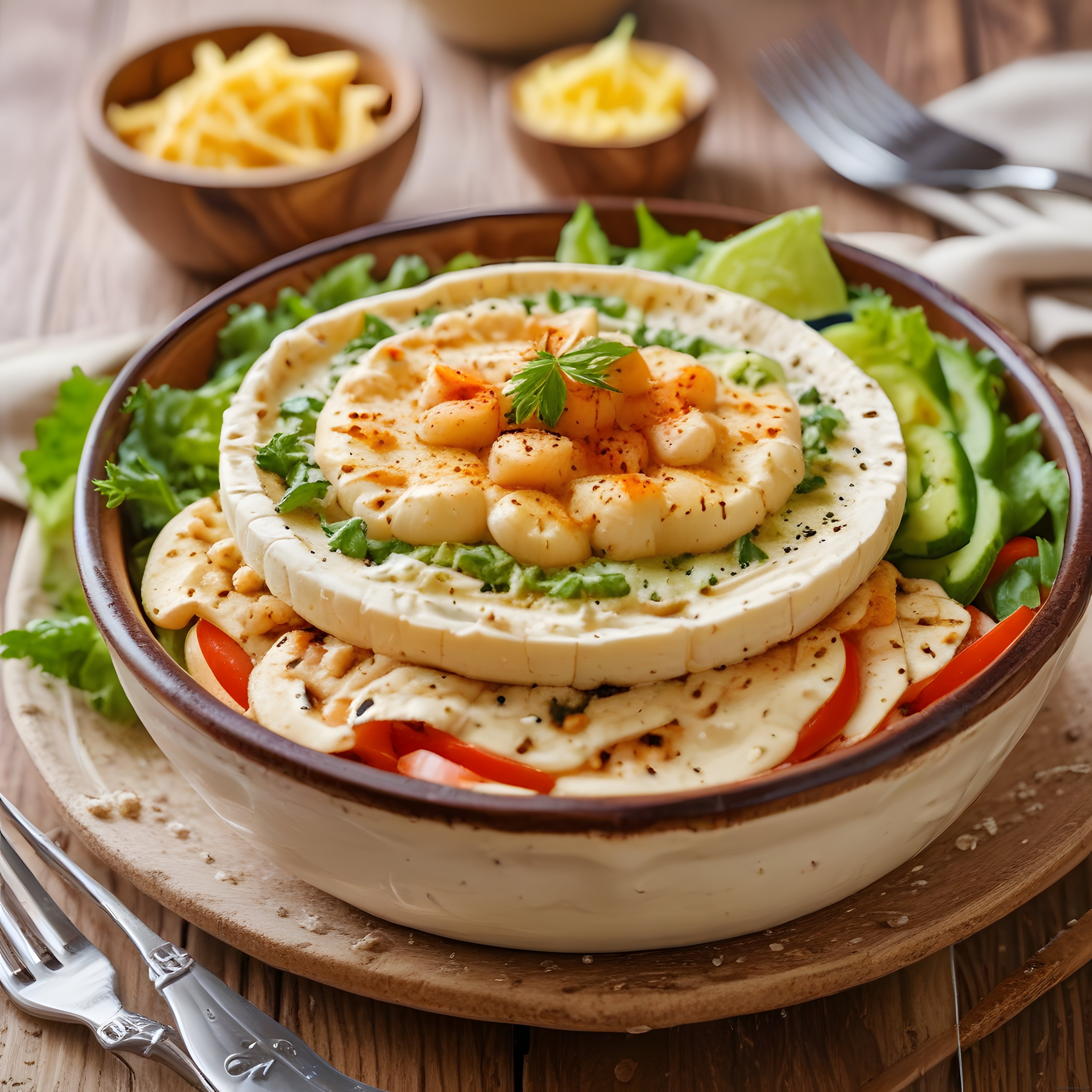 Karidesli Hellim Peynirli Kahvaltı Kasesi ile Sağlıklı Brunch Sunumu