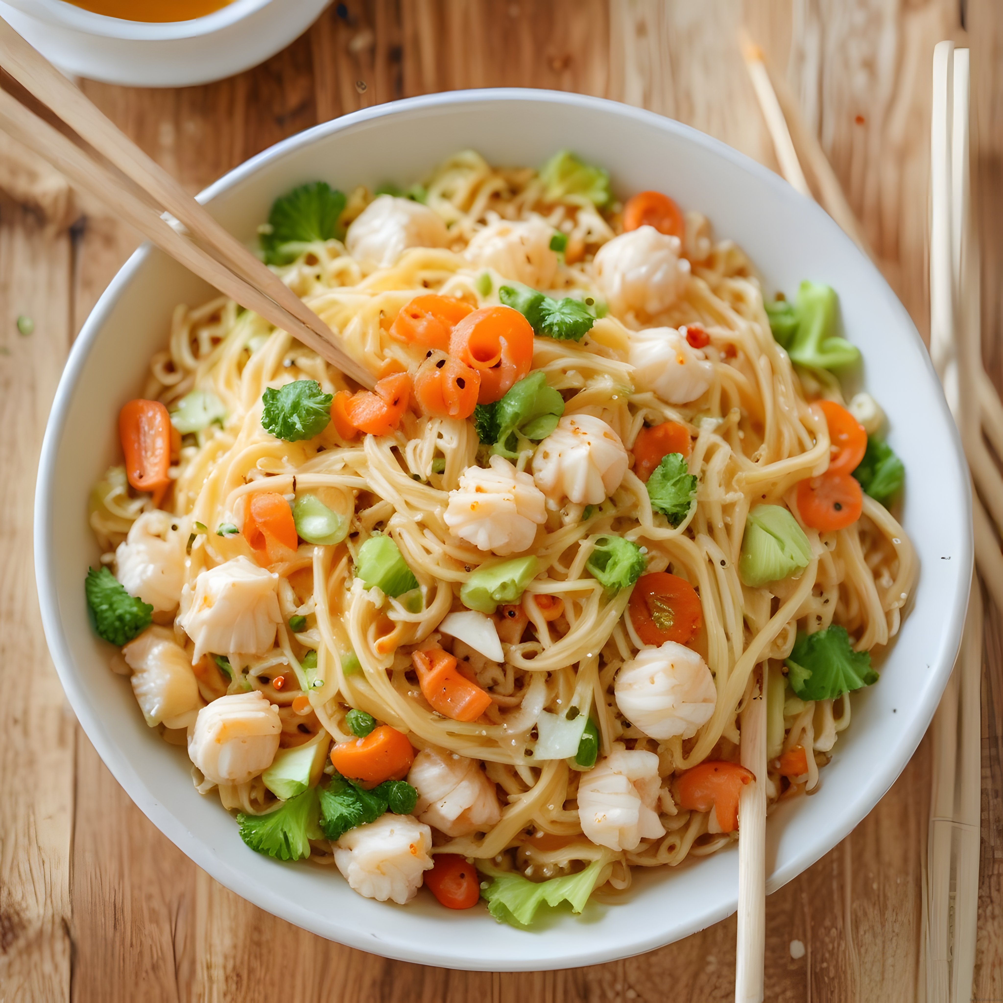 Karidesli ve Sebzeli Noodle: Asya Mutfağından Sıcak Erişte Kasesi