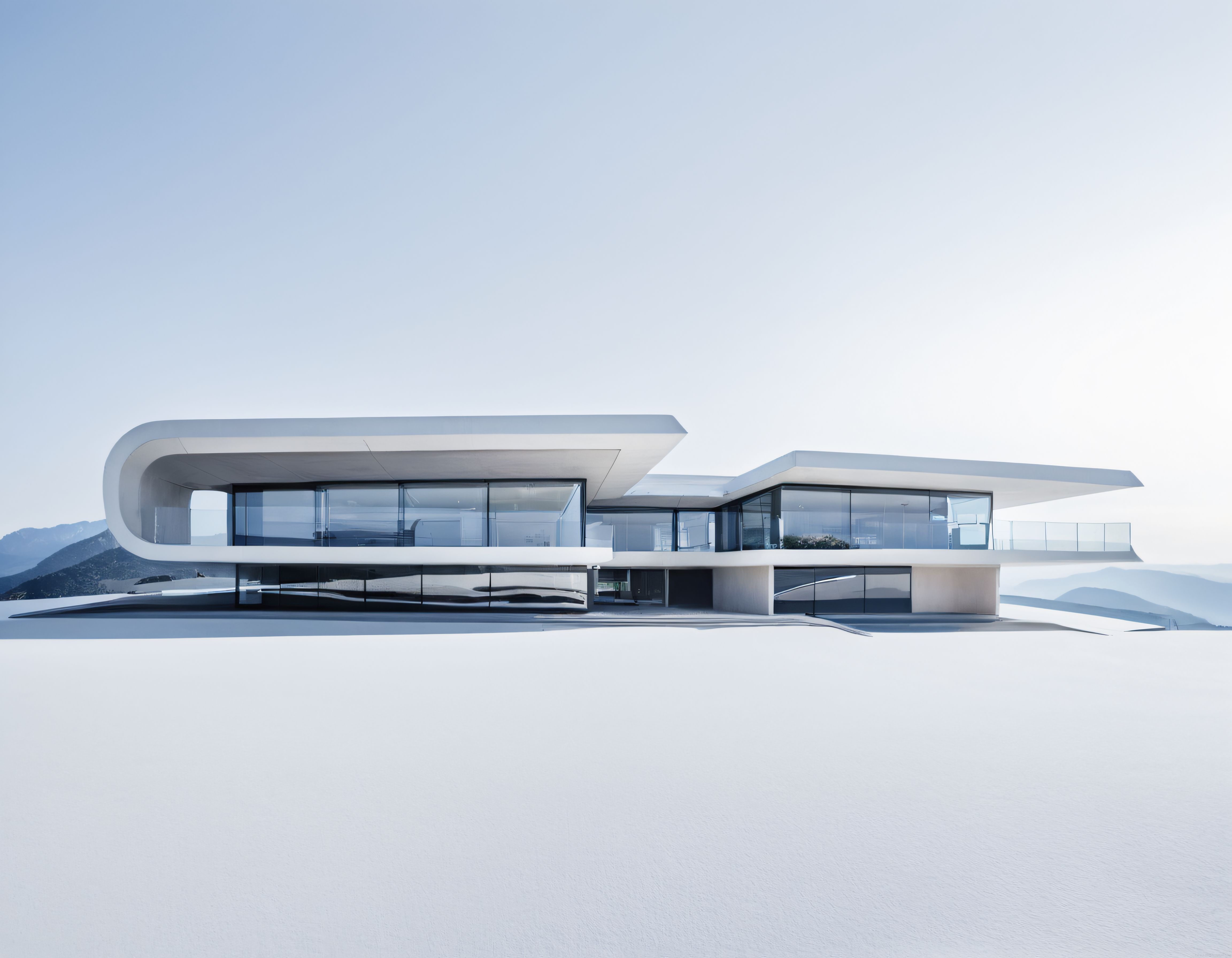 Karla Kaplı Arazide Yükselen Geleceğe Ait Ultra Modern Minimalist Villa