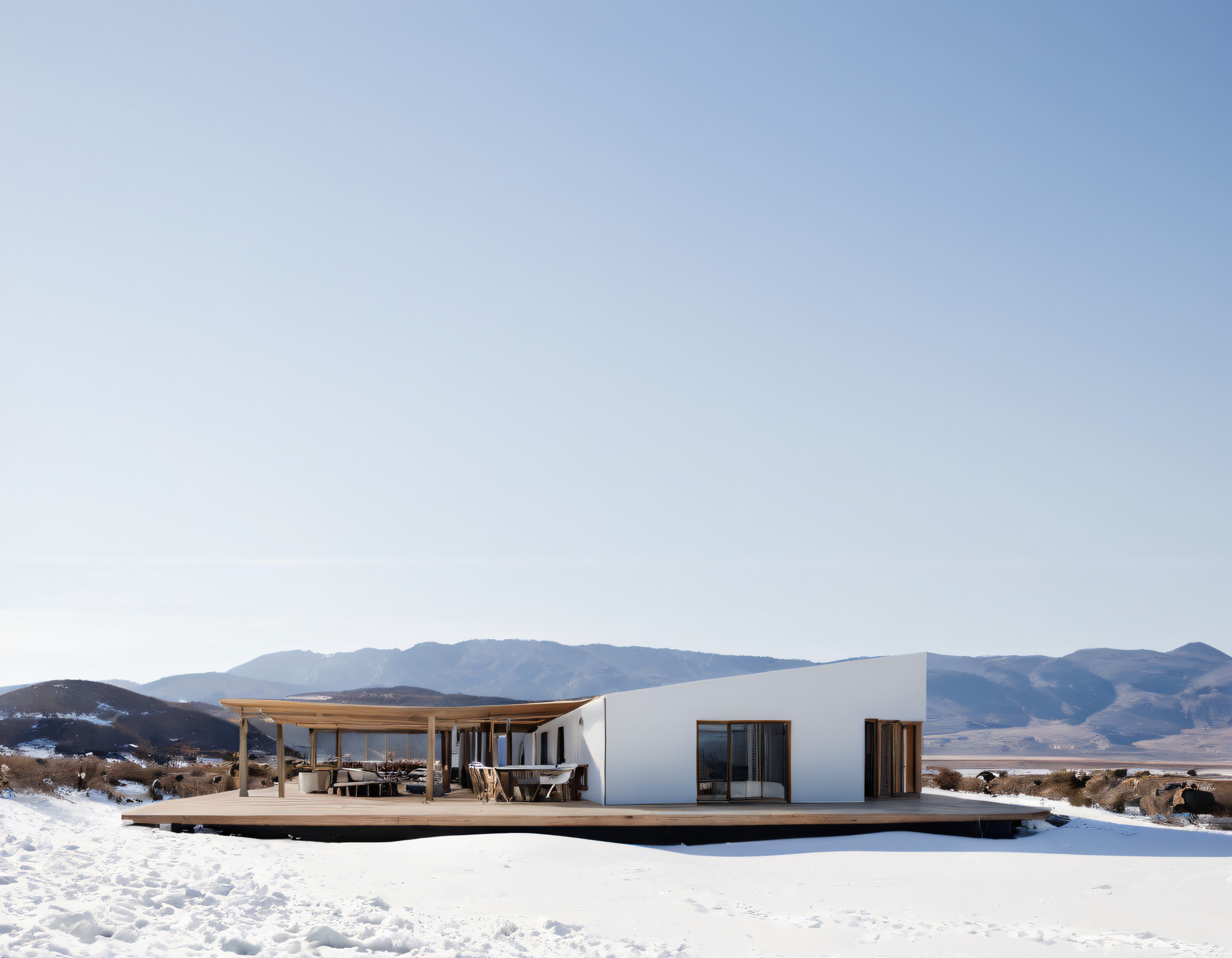 Karlar İçinde Modern Bir Dağ Evi: Doğayla İç İçe Minimalist Mimari