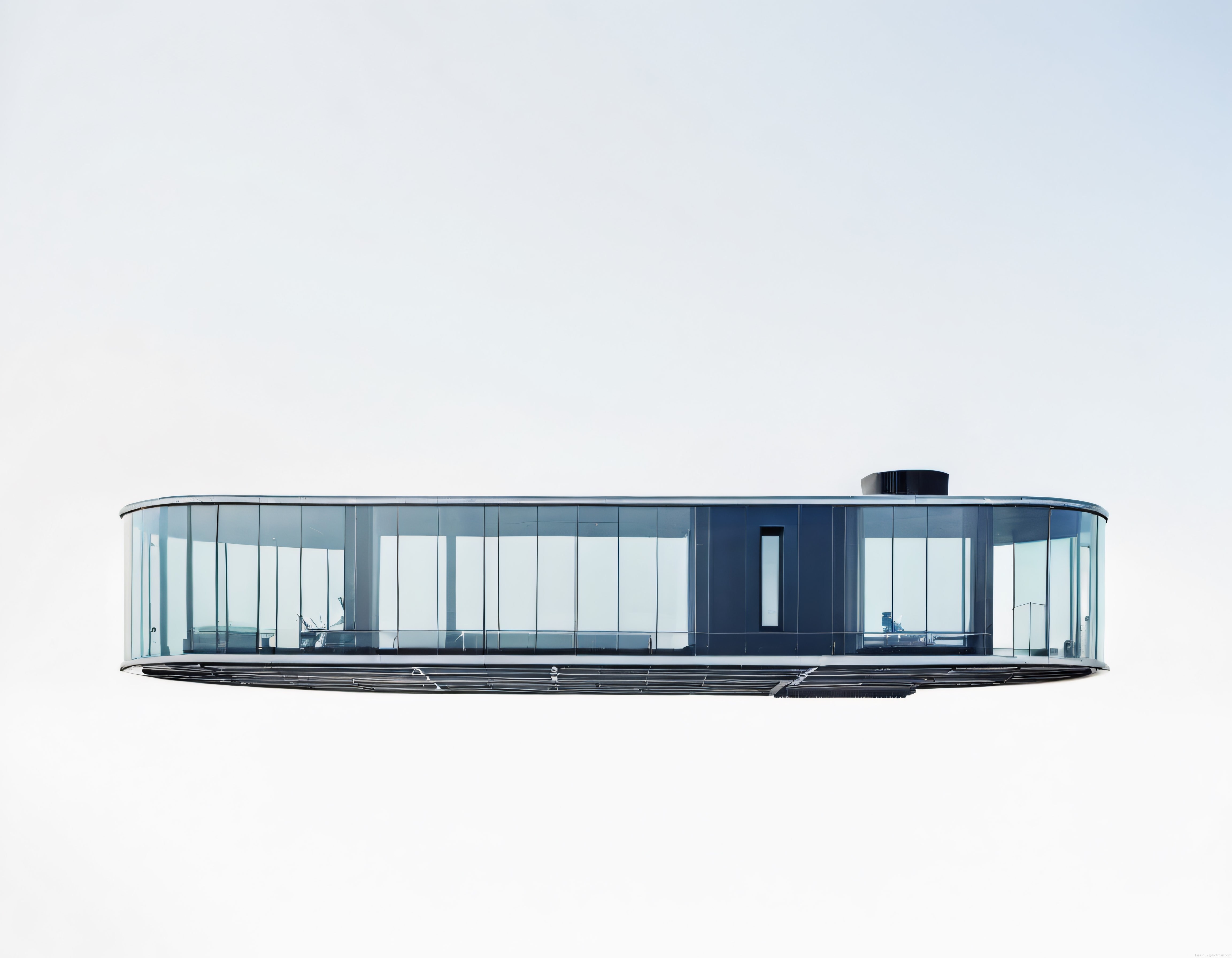 Karlı Arktik Peyzajda Camdan Dairesel Modern Mimari ve Minimalist Tasarım