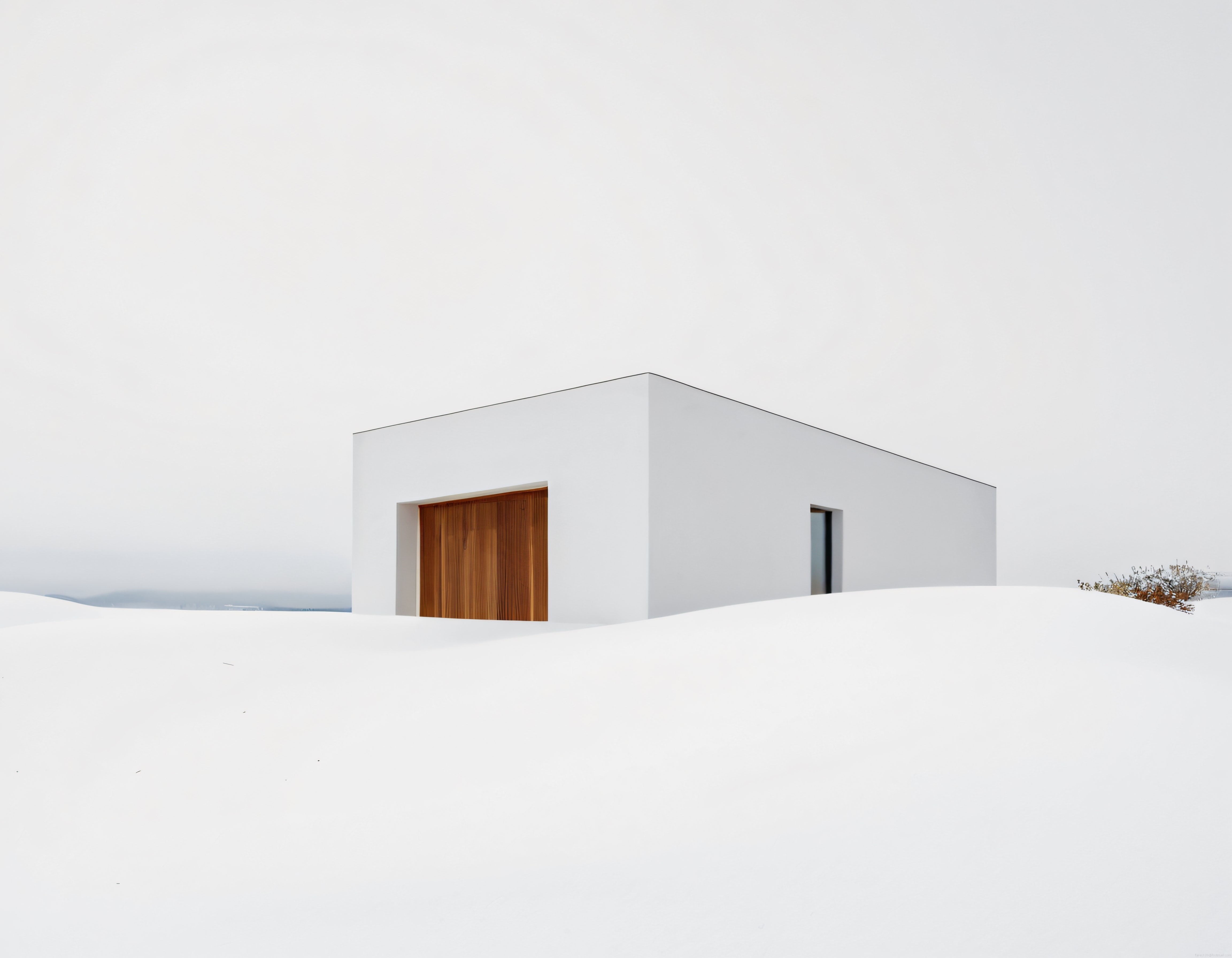 Karlı Beyazlıkta Sıradışı Modern Mimari ve Ahşap Detayların Uyumu