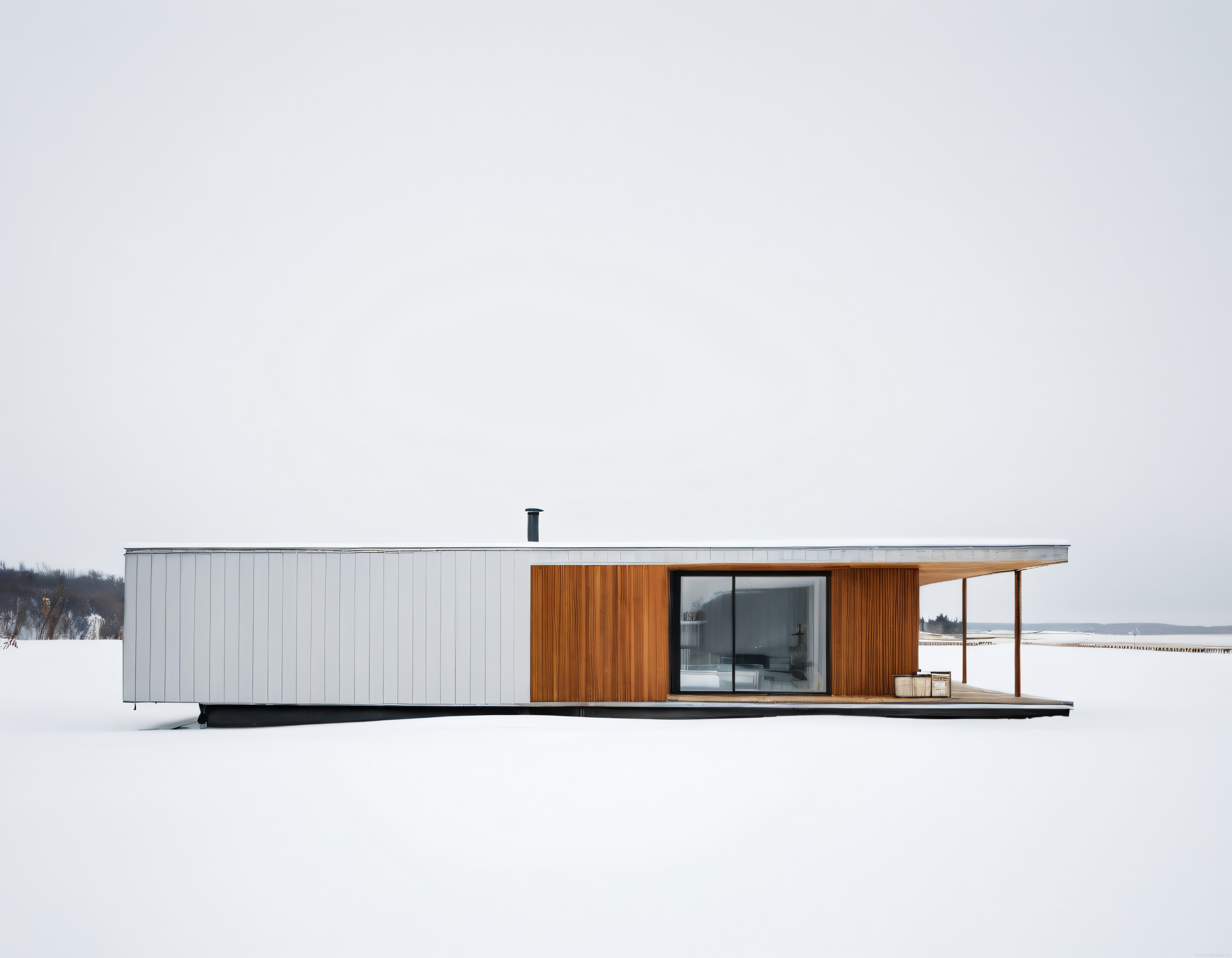 Karlı Doğada Göz Kamaştıran Modern ve Minimalist Mimari Ev Tasarımı