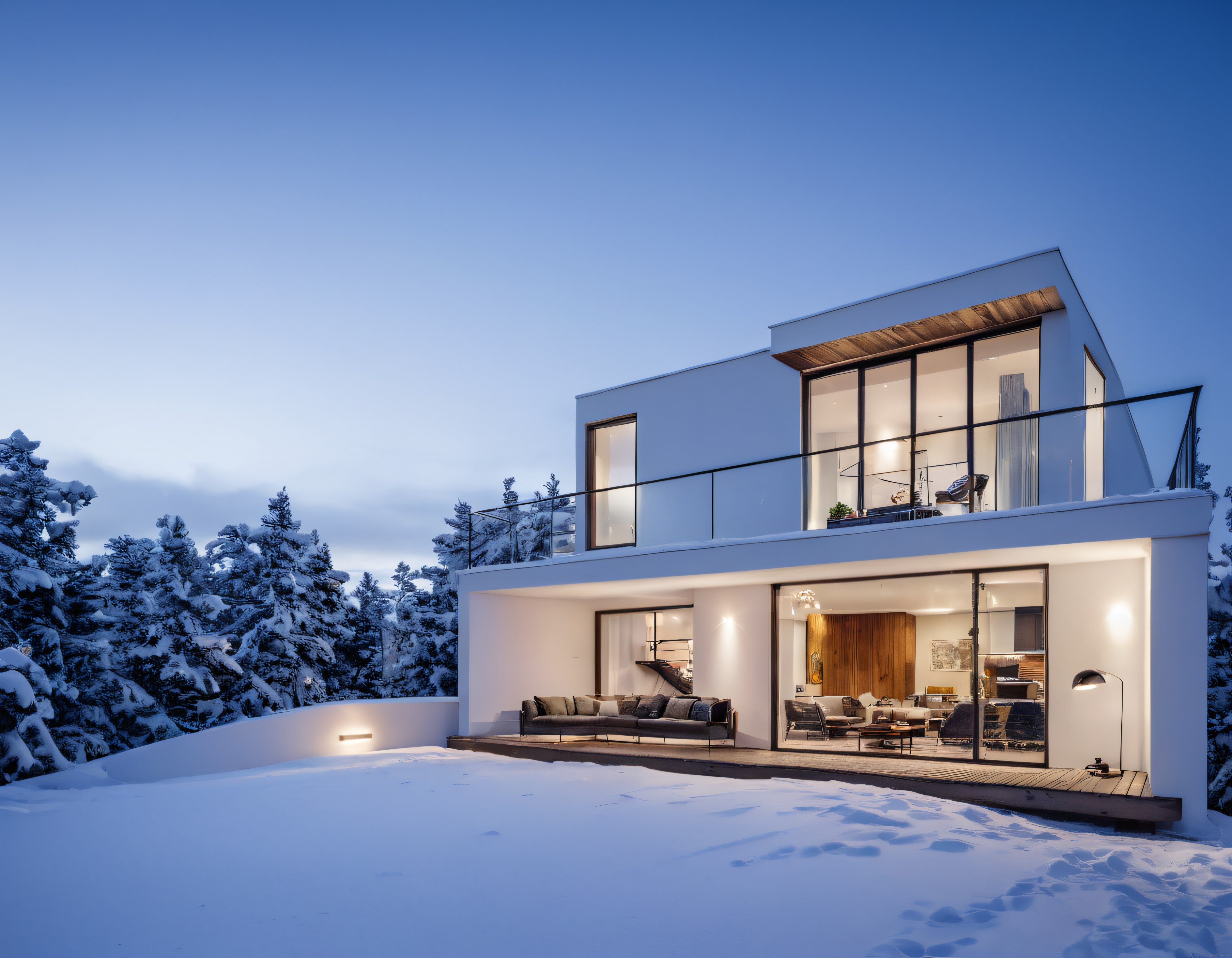 Karlı Ormanın İçinde Modern Bir Villa: Mimarinin Doğayla Uyumu