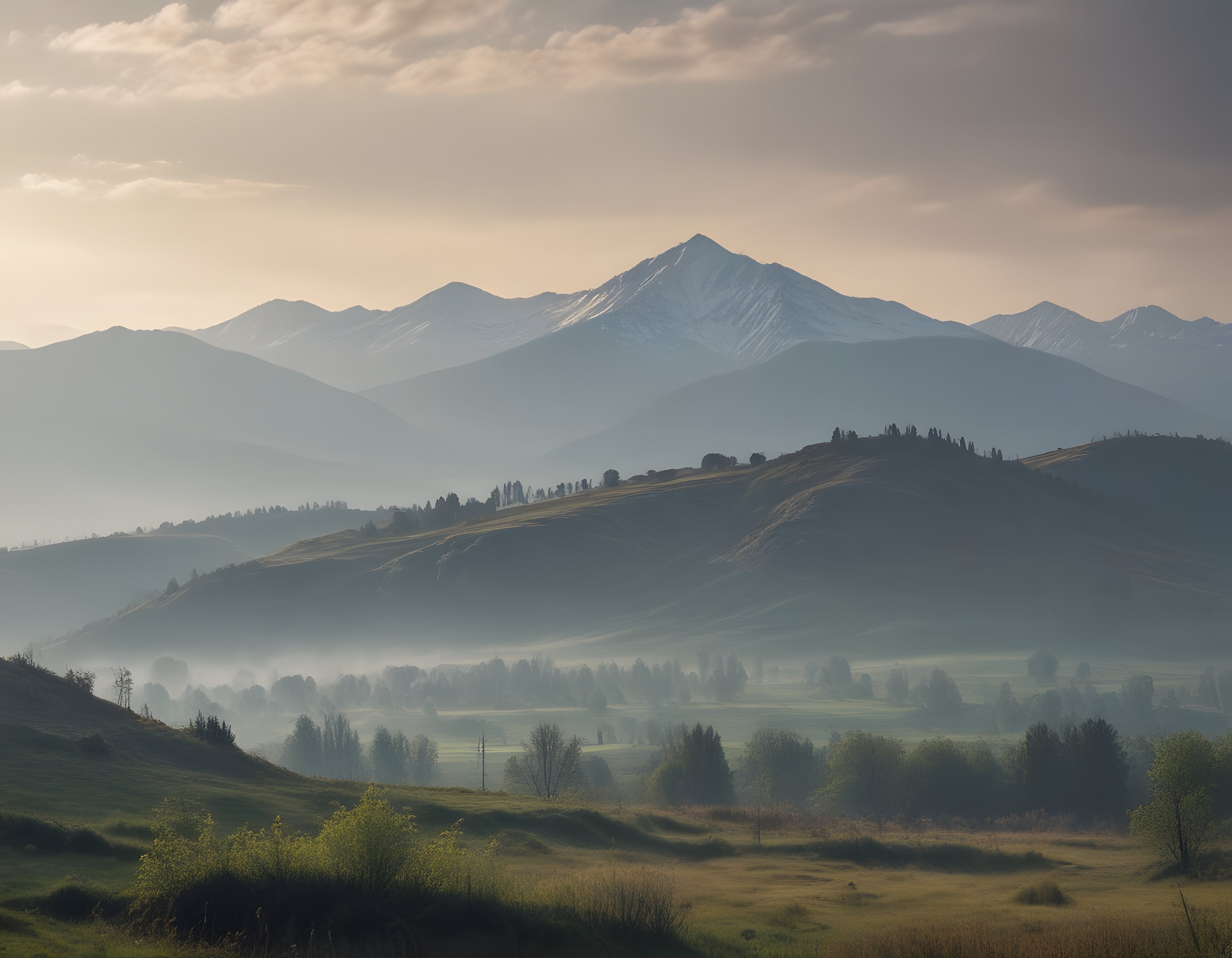 Karlı Zirveler ve Sisli Vadi: Eşsiz Bir Dağ Manzarası ve Doğa Harikası